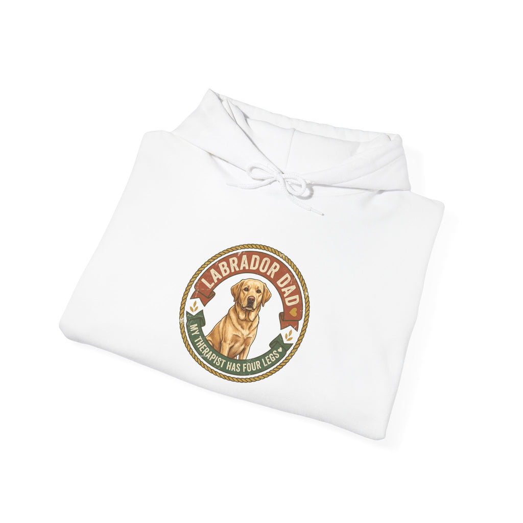 Labrador Dad Hoodie — My Therapist Has Four Legs | Vintage Badge Lab Dad Sweatshirt | FurEverLoved