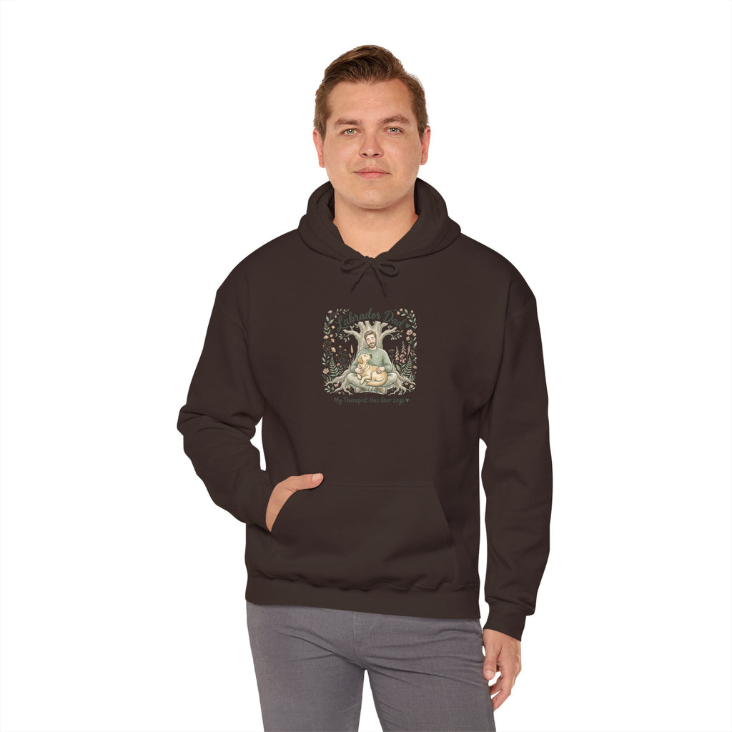 Labrador Dad Hoodie — My Therapist Has Four Legs | Botanical Floral Lab Dad Sweatshirt | FurEverLoved