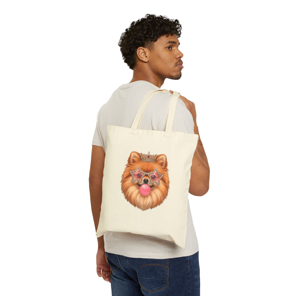 Sassy Pomeranian Tote Bag — Bubblegum Pom Dog Mom Canvas Bag | FurEverLoved