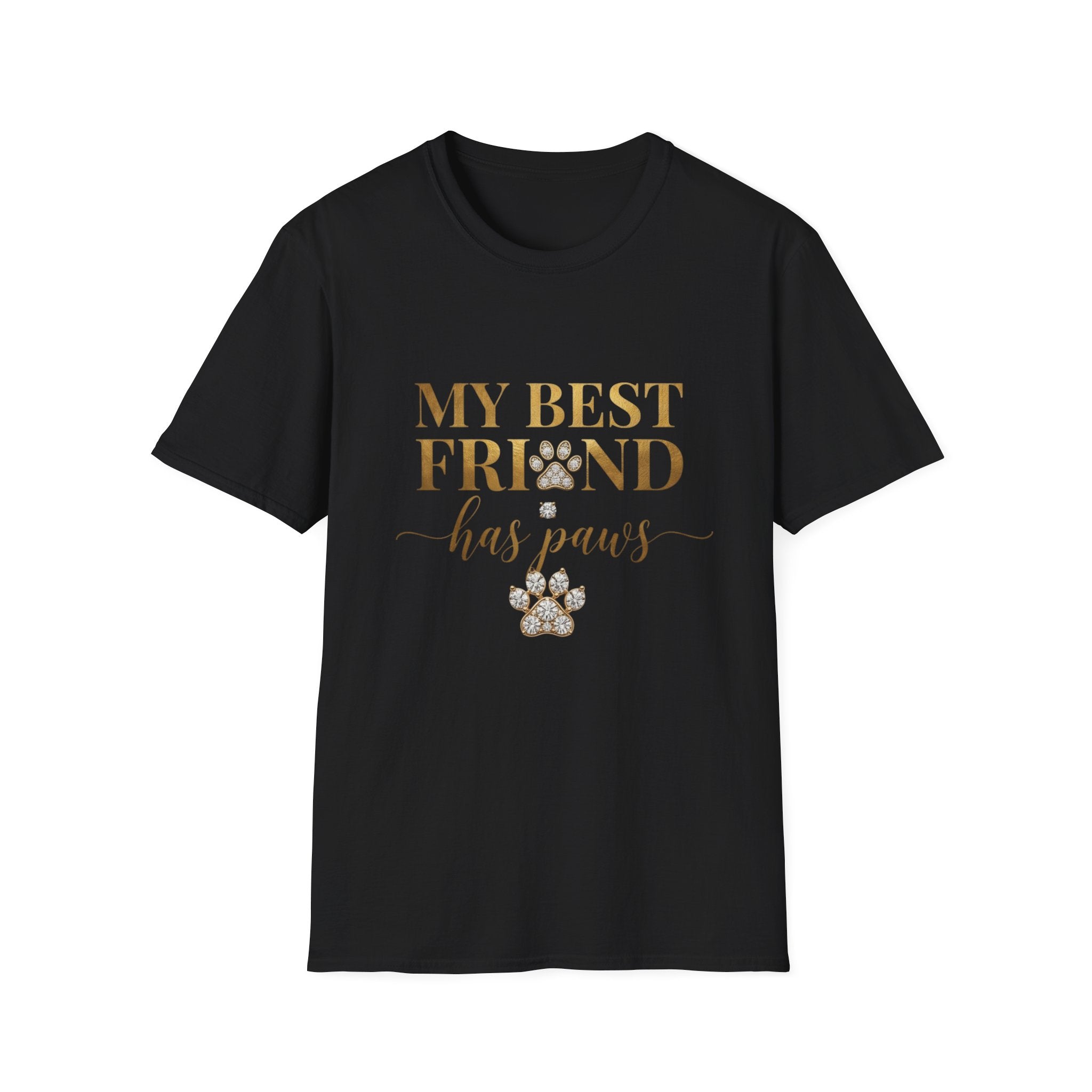 My Best Friend Has Paws Dog Mom T-Shirt | Dog Lover Gift | Cute Dog Graphic Tee | Gildan 64000
