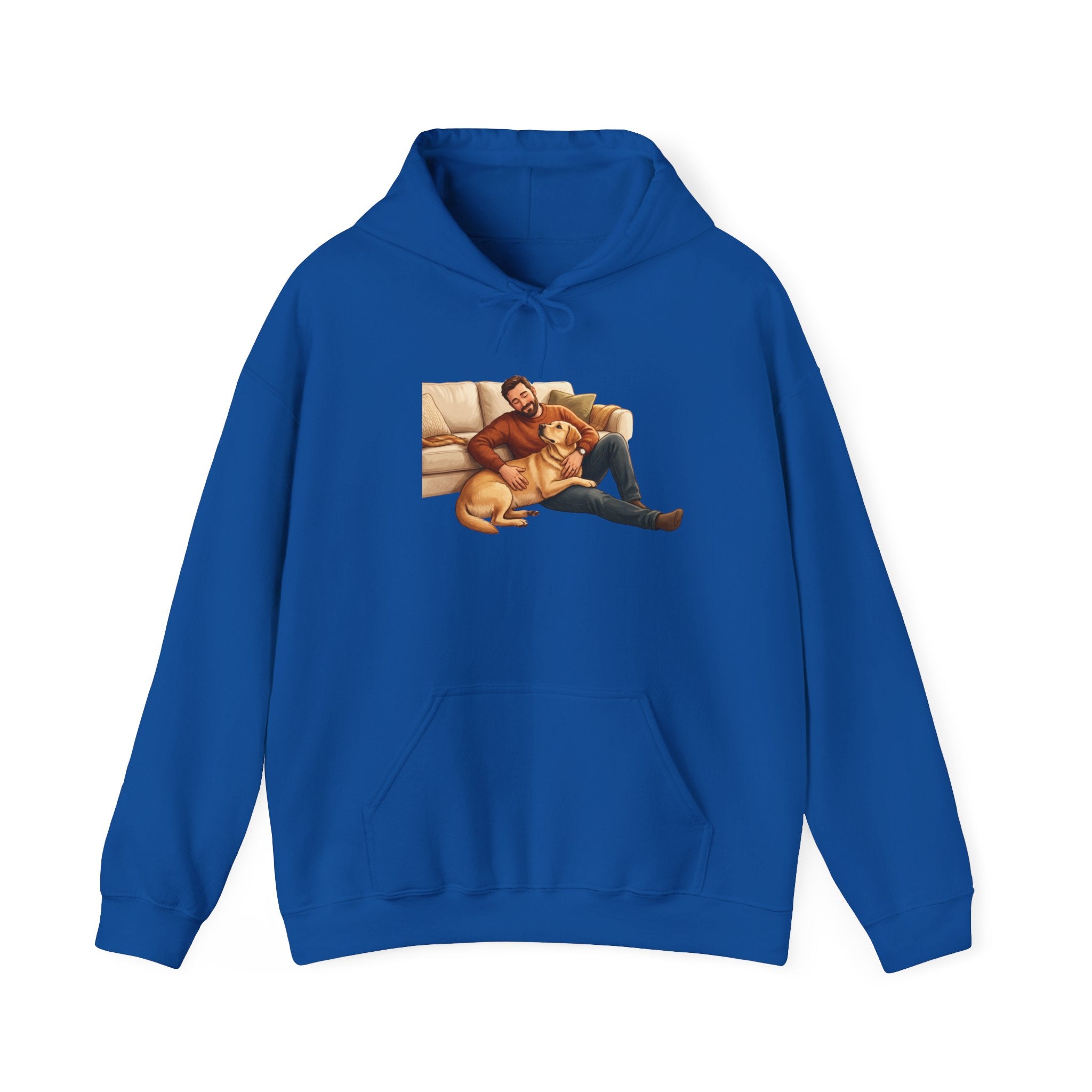 Dog Dad Hoodie — Man & His Lab Couch Cuddles | Cozy Labrador Dad Sweatshirt | FurEverLoved
