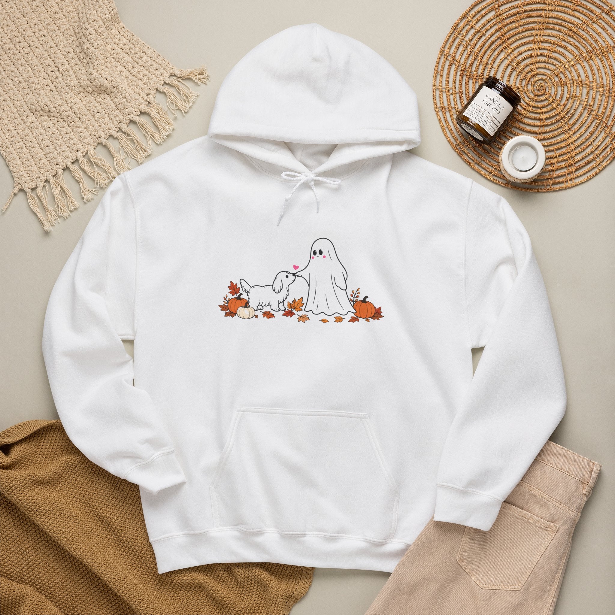 Dog Mom Gift Hoodie — Cute Ghost & Puppy Fall Halloween Pullover | FurEverLoved