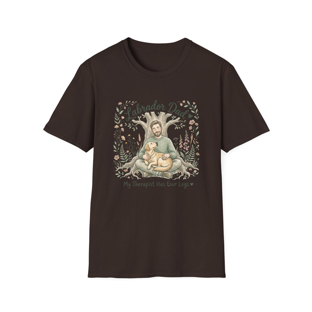 Labrador Dad T-Shirt — My Therapist Has Four Legs | Cottagecore Botanical Lab Tee
