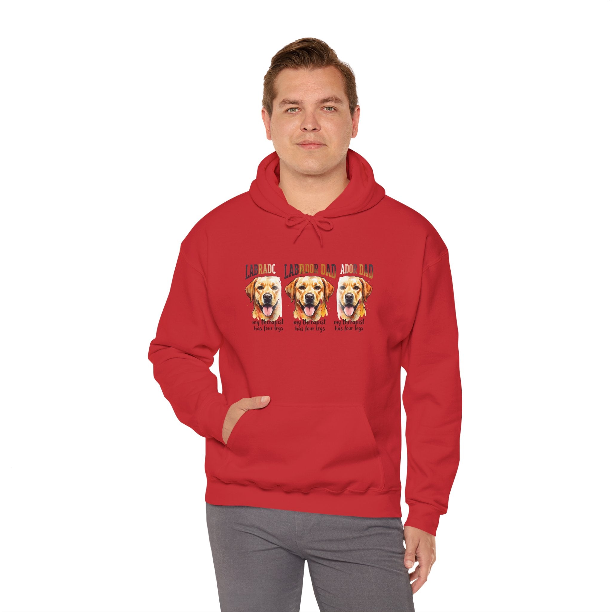 Labrador Dad Hoodie — Cute Yellow Lab Trio Pullover | Triple Lab Portrait Sweatshirt | FurEverLoved