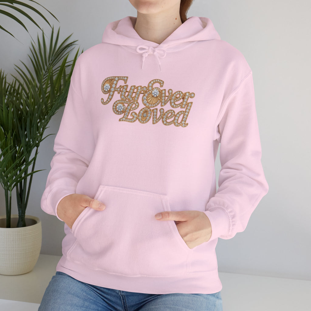 Fur Ever Loved Hoodie — Retro Glitter Script Pullover | FurEverLoved