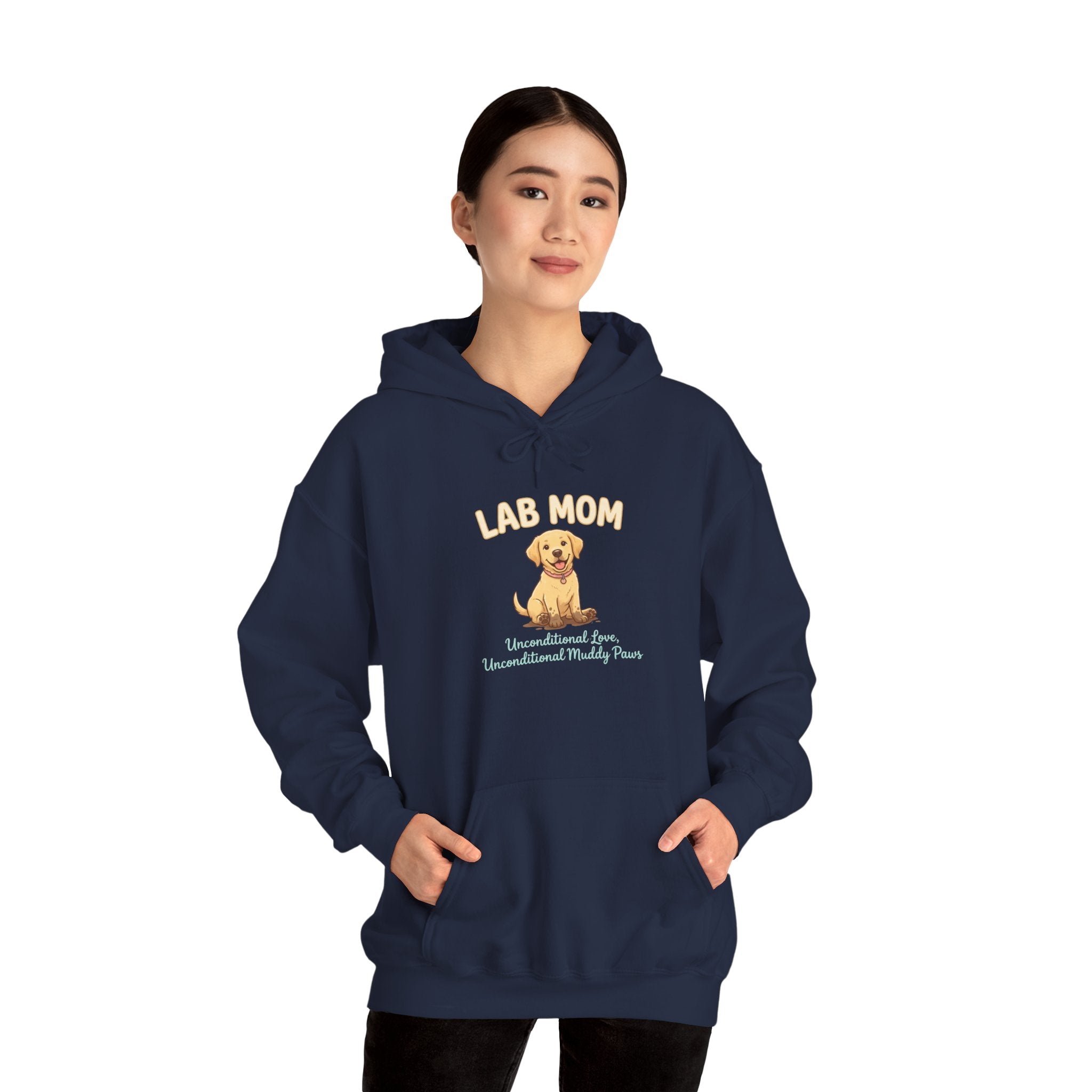 Lab Mom Hoodie — Cute Yellow Lab Illustration Dog Mom Sweatshirt | FurEverLoved
