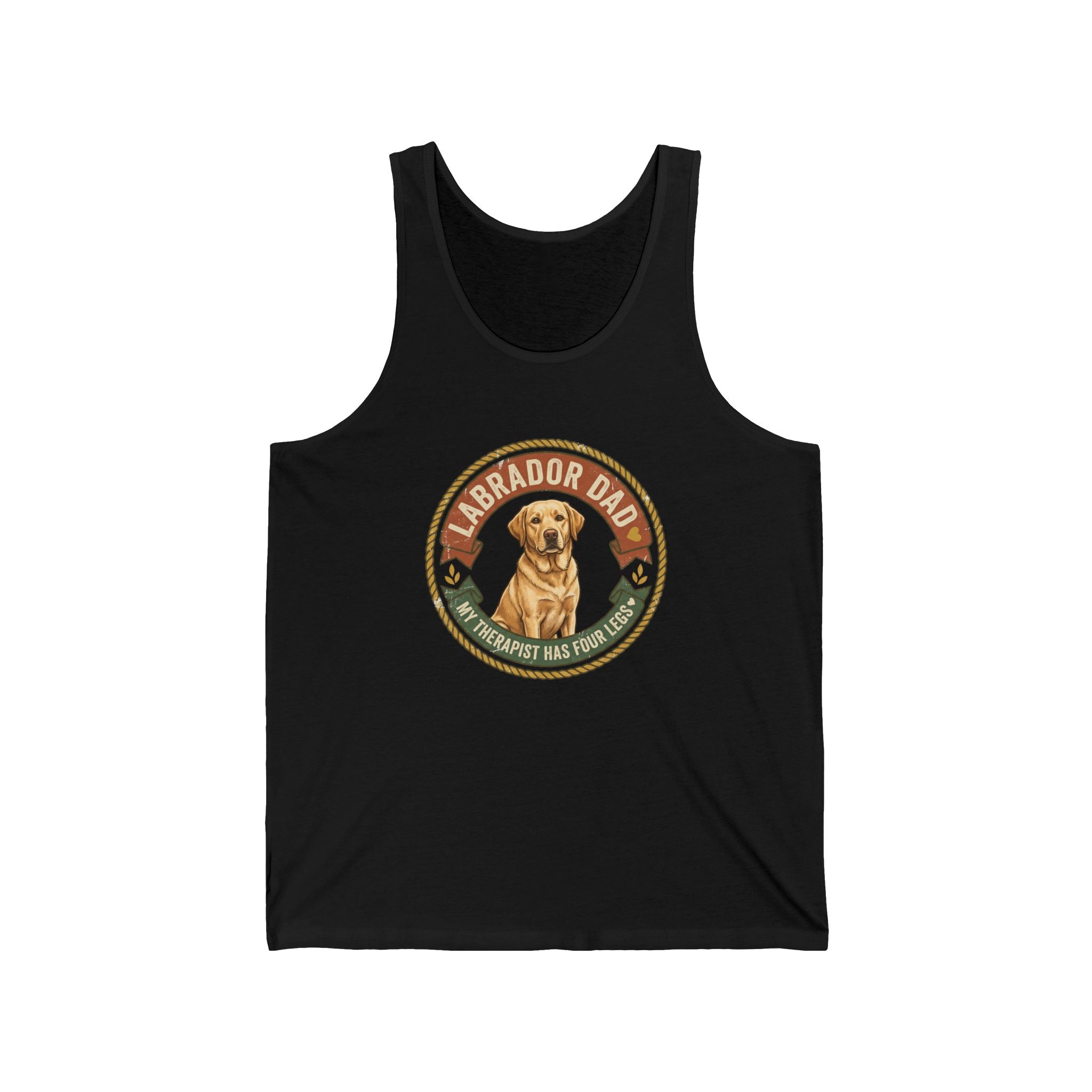 Labrador Dad Tank Top — My Therapist Has Four Legs | Vintage Badge Lab Dad Gift | FurEverLoved