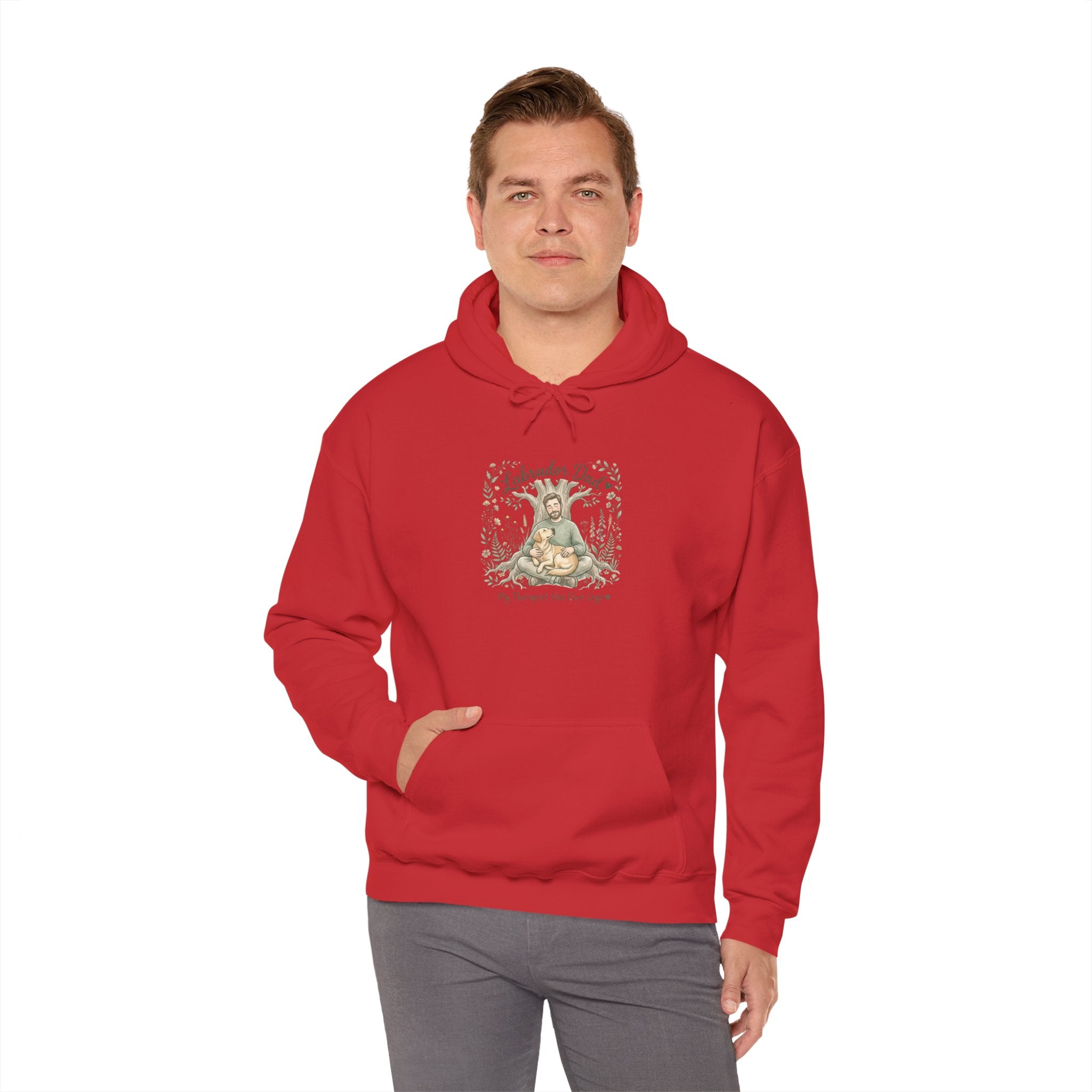 Labrador Dad Hoodie — My Therapist Has Four Legs | Botanical Floral Lab Dad Sweatshirt | FurEverLoved