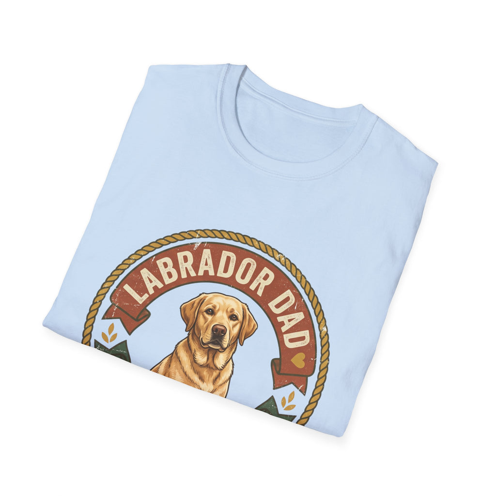 Labrador Dad T-Shirt — My Therapist Has Four Legs | Vintage Badge Rope Circle Lab Tee