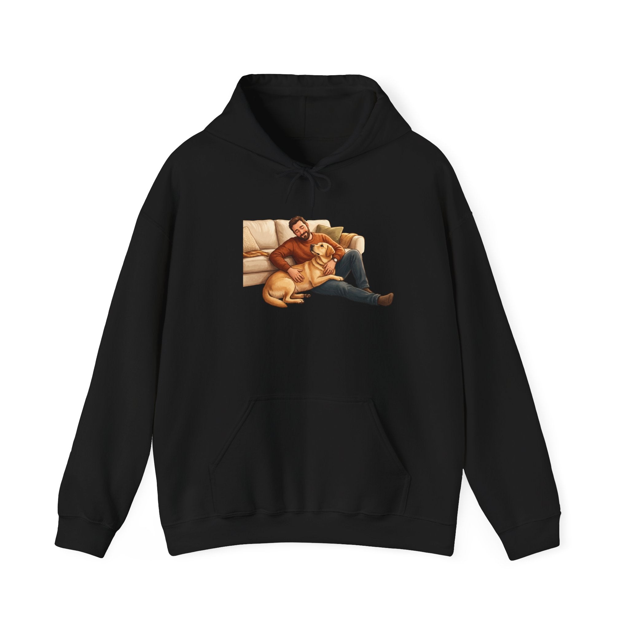 Dog Dad Hoodie — Man & His Lab Couch Cuddles | Cozy Labrador Dad Sweatshirt | FurEverLoved