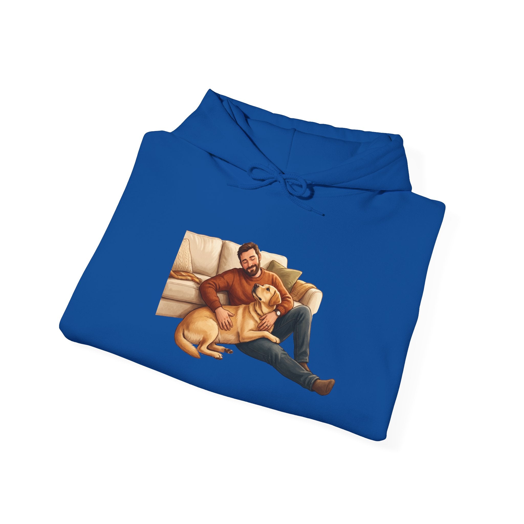 Dog Dad Hoodie — Man & His Lab Couch Cuddles | Cozy Labrador Dad Sweatshirt | FurEverLoved
