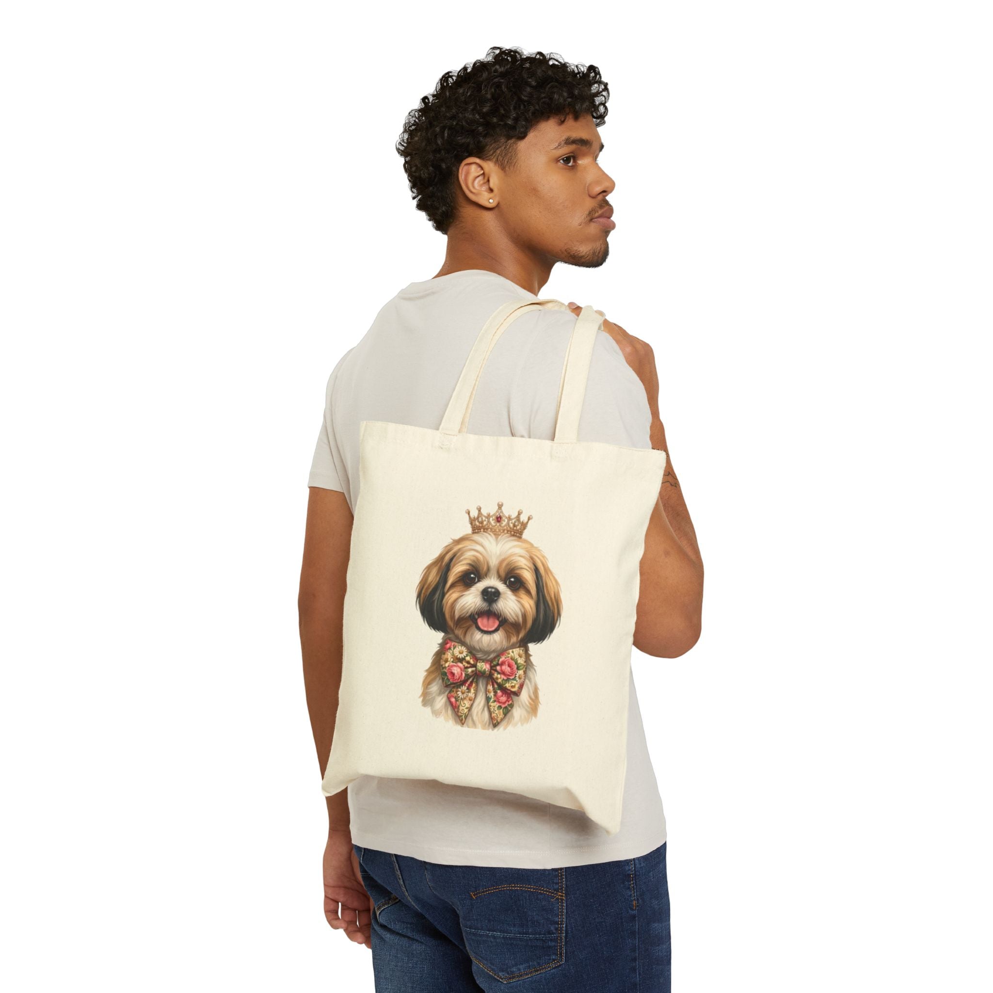 Shih Tzu Queen Tote Bag — Crown Dog Mom Canvas Bag | FurEverLoved