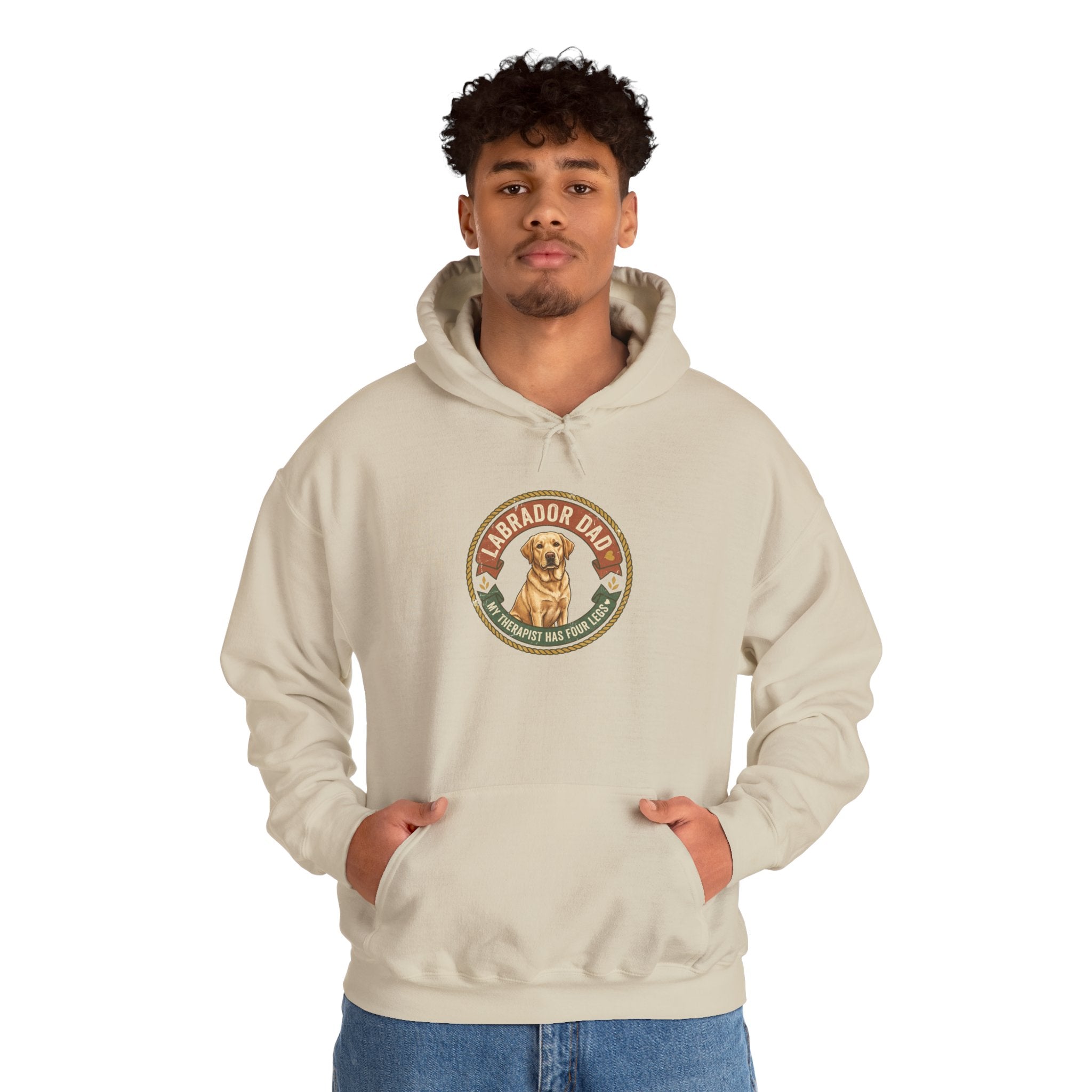 Labrador Dad Hoodie — My Therapist Has Four Legs | Vintage Badge Lab Dad Sweatshirt | FurEverLoved