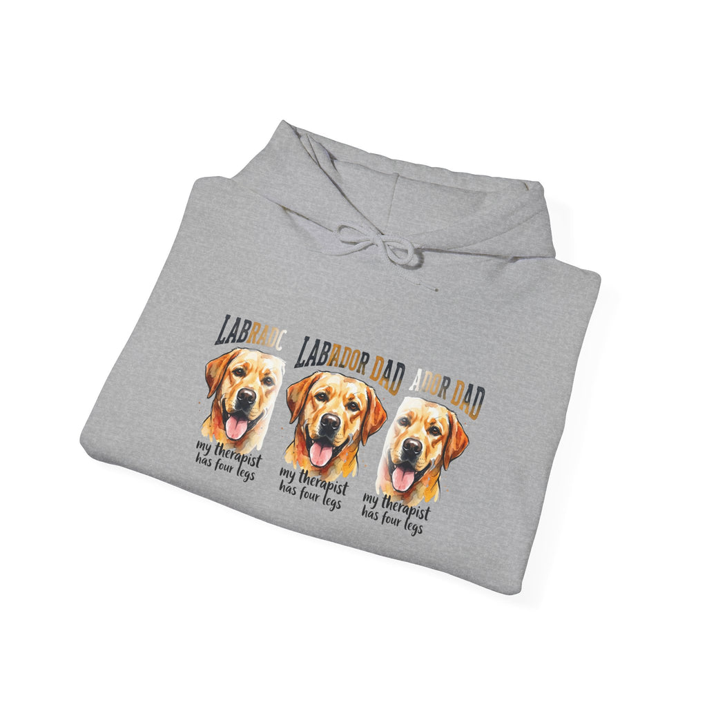 Labrador Dad Hoodie — Cute Yellow Lab Trio Pullover | Triple Lab Portrait Sweatshirt | FurEverLoved
