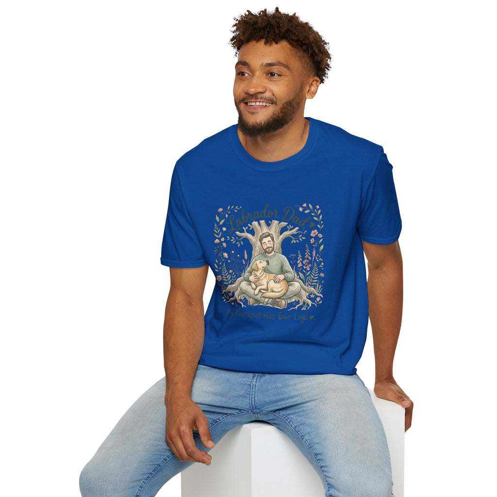 Labrador Dad T-Shirt — My Therapist Has Four Legs | Cottagecore Botanical Lab Tee