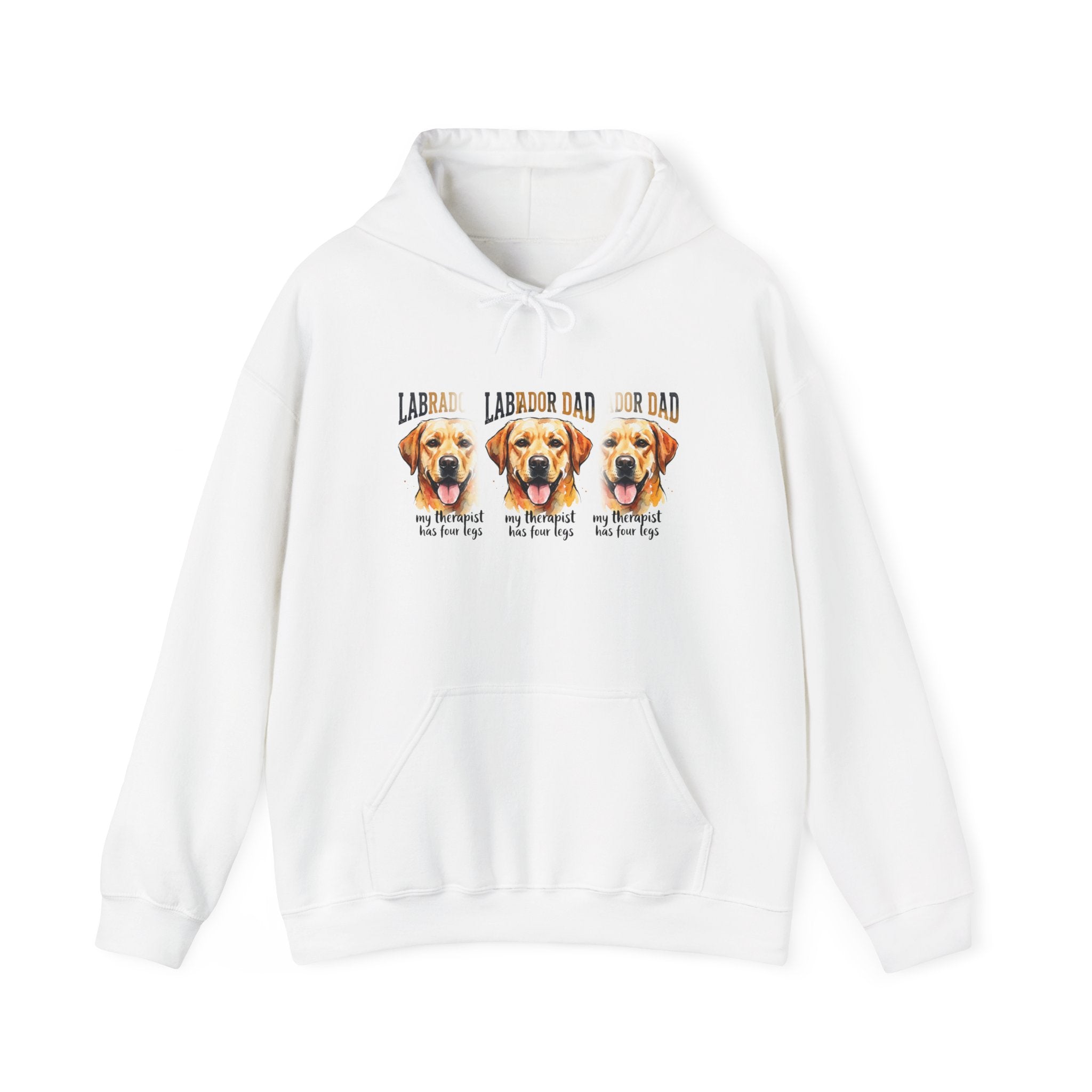 Labrador Dad Hoodie — Cute Yellow Lab Trio Pullover | Triple Lab Portrait Sweatshirt | FurEverLoved