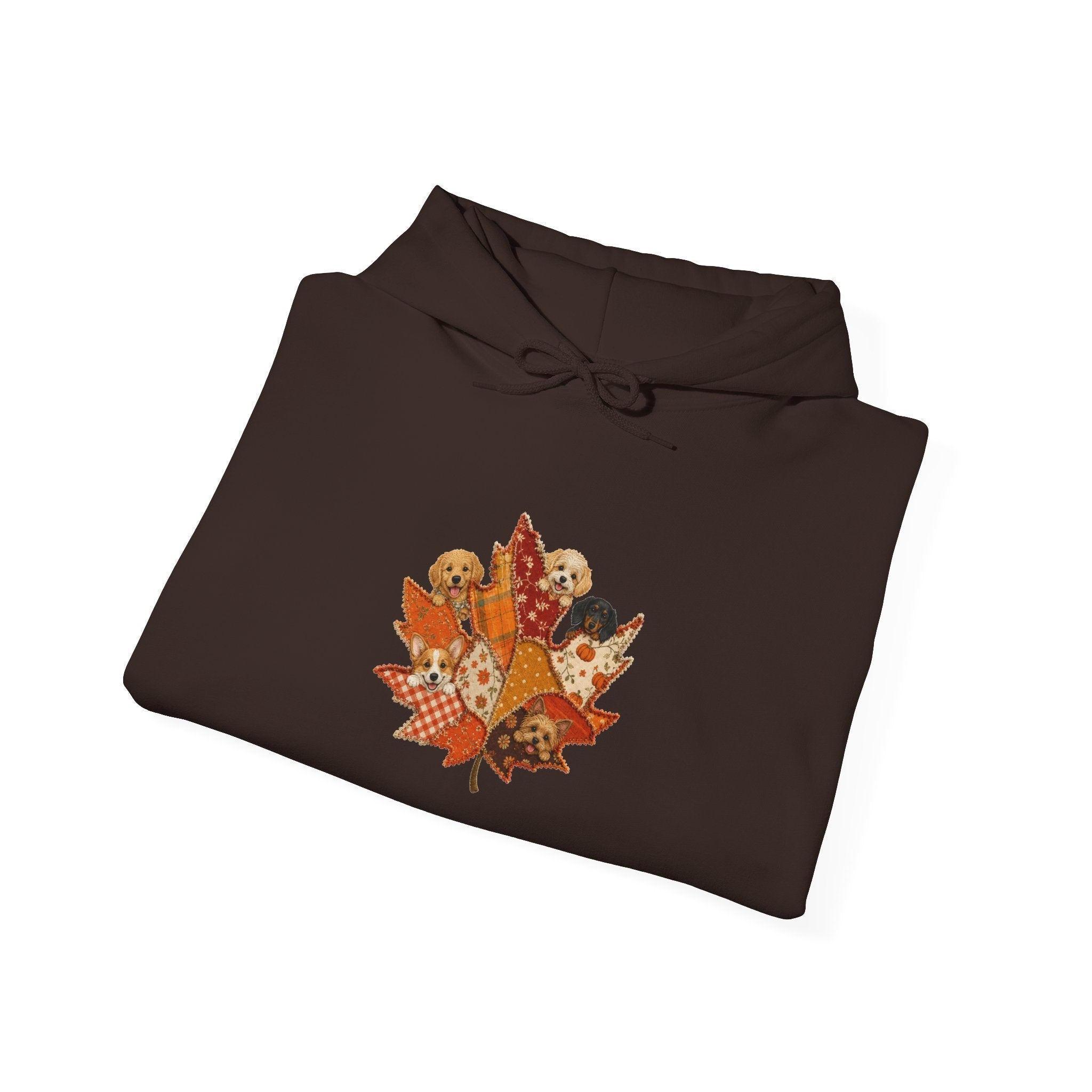 Goldendoodle Mom Gift Hoodie — Autumn Maple Leaf Patchwork Puppy Fall Pullover | FurEverLoved
