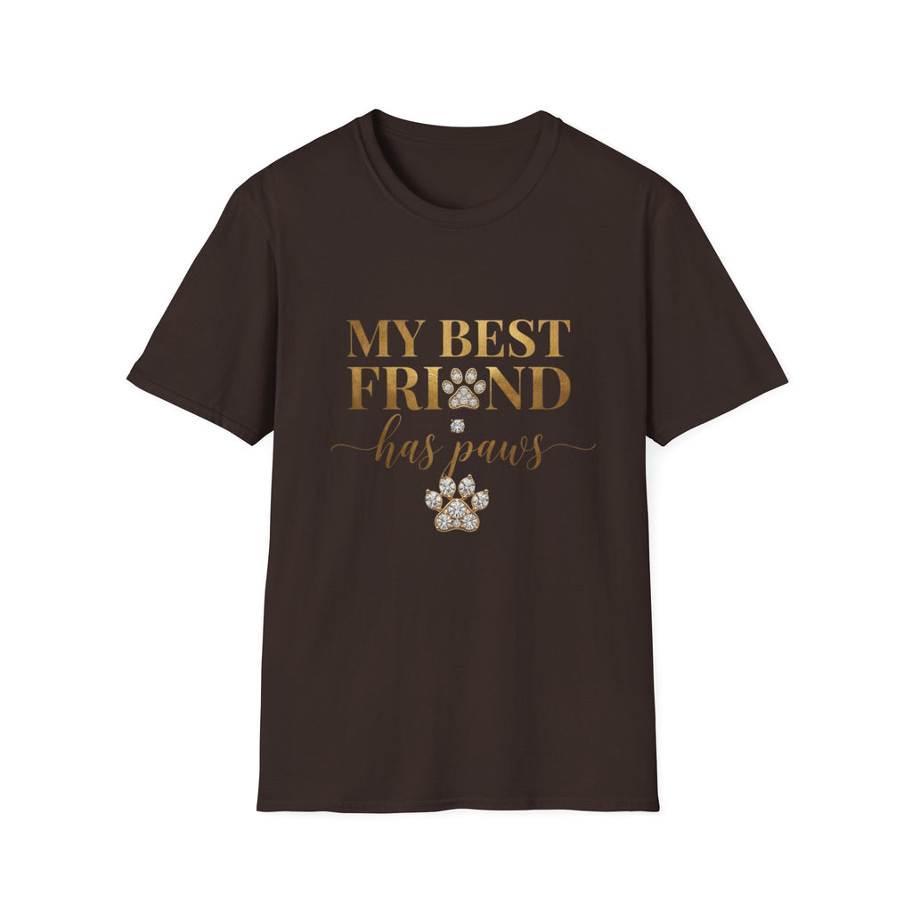 My Best Friend Has Paws Dog Mom T-Shirt | Dog Lover Gift | Cute Dog Graphic Tee | Gildan 64000