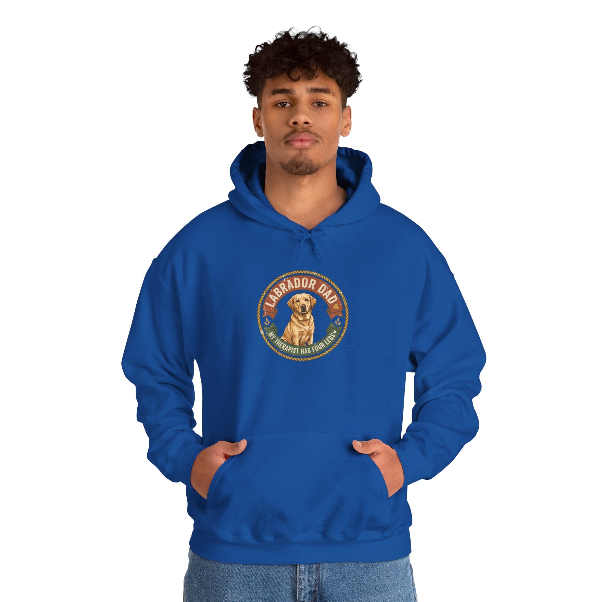 Labrador Dad Hoodie — My Therapist Has Four Legs | Vintage Badge Lab Dad Sweatshirt | FurEverLoved