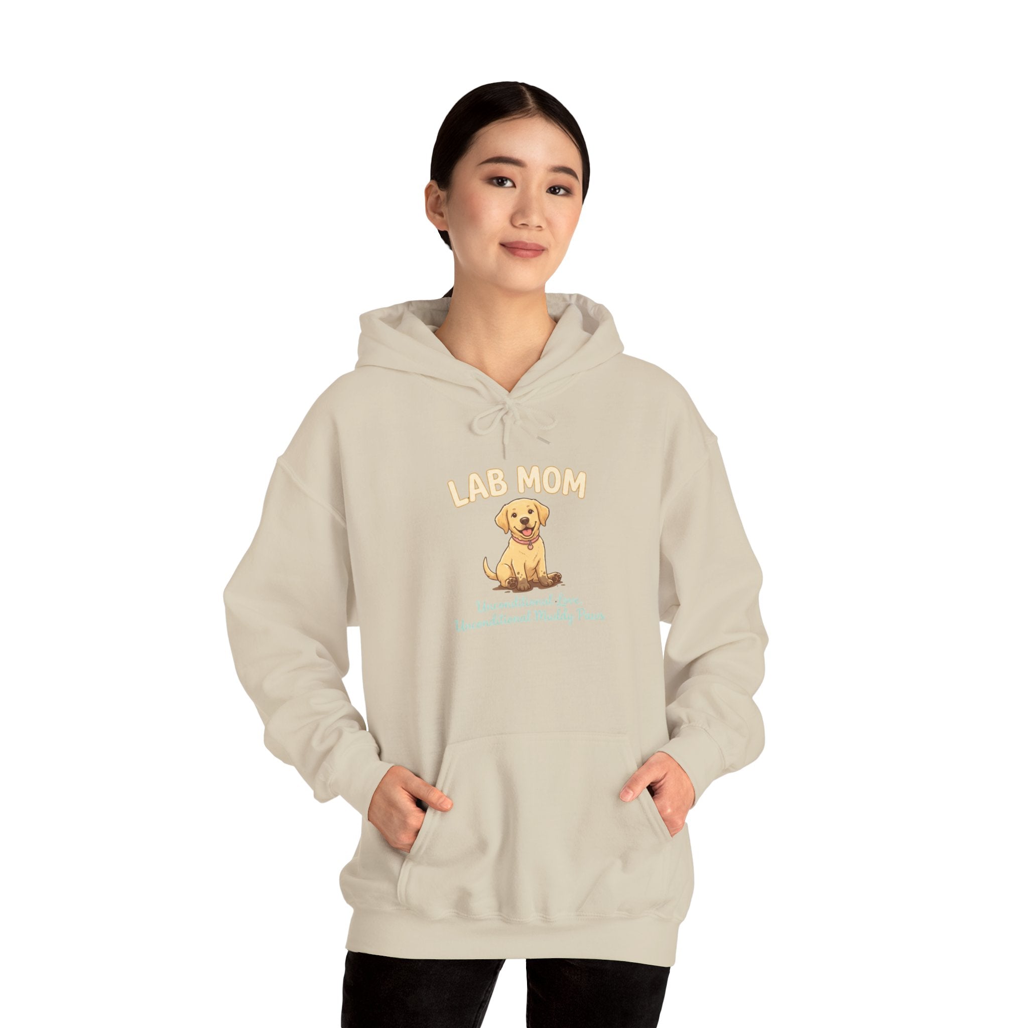 Lab Mom Hoodie — Cute Yellow Lab Illustration Dog Mom Sweatshirt | FurEverLoved