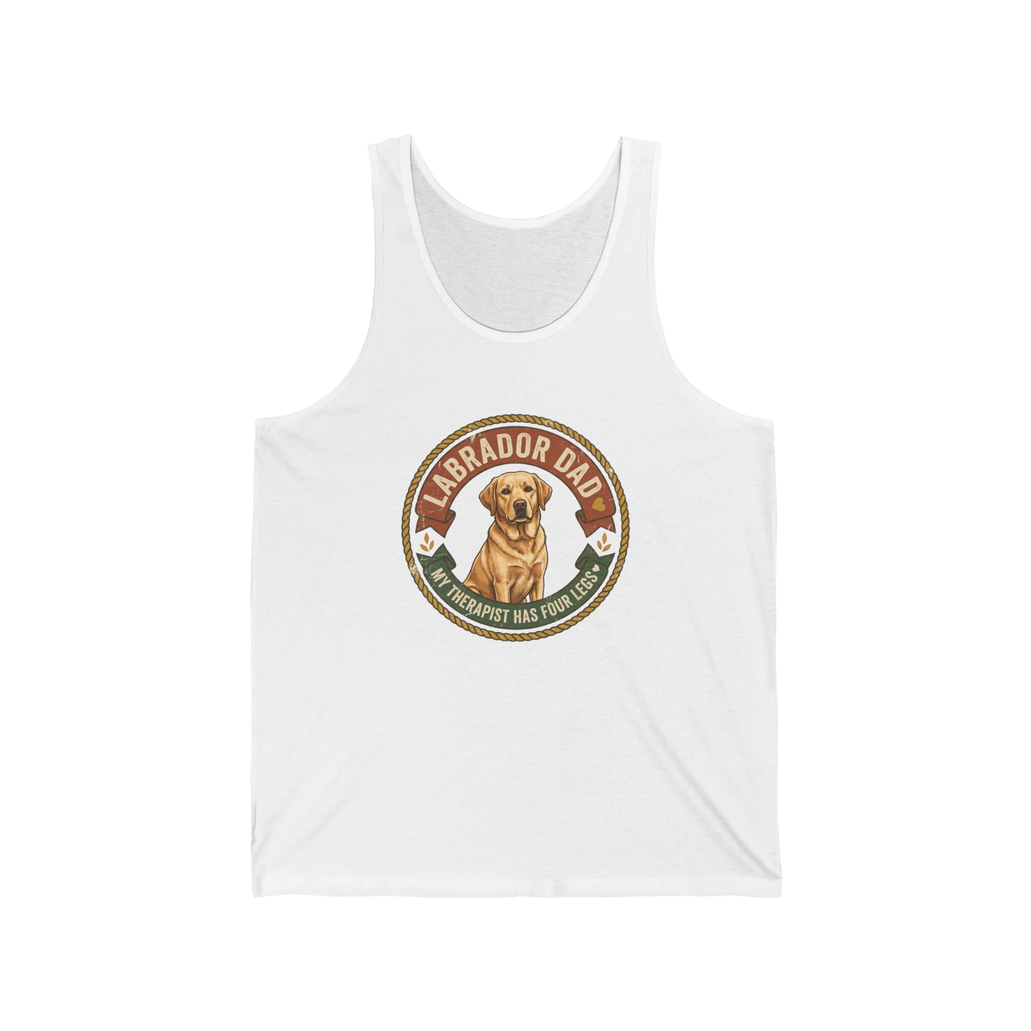 Labrador Dad Tank Top — My Therapist Has Four Legs | Vintage Badge Lab Dad Gift | FurEverLoved