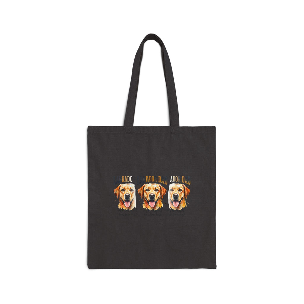 Labrador Dad Tote Bag – My Therapist Has Four Legs | Triple Lab Portrait Canvas Tote Gift