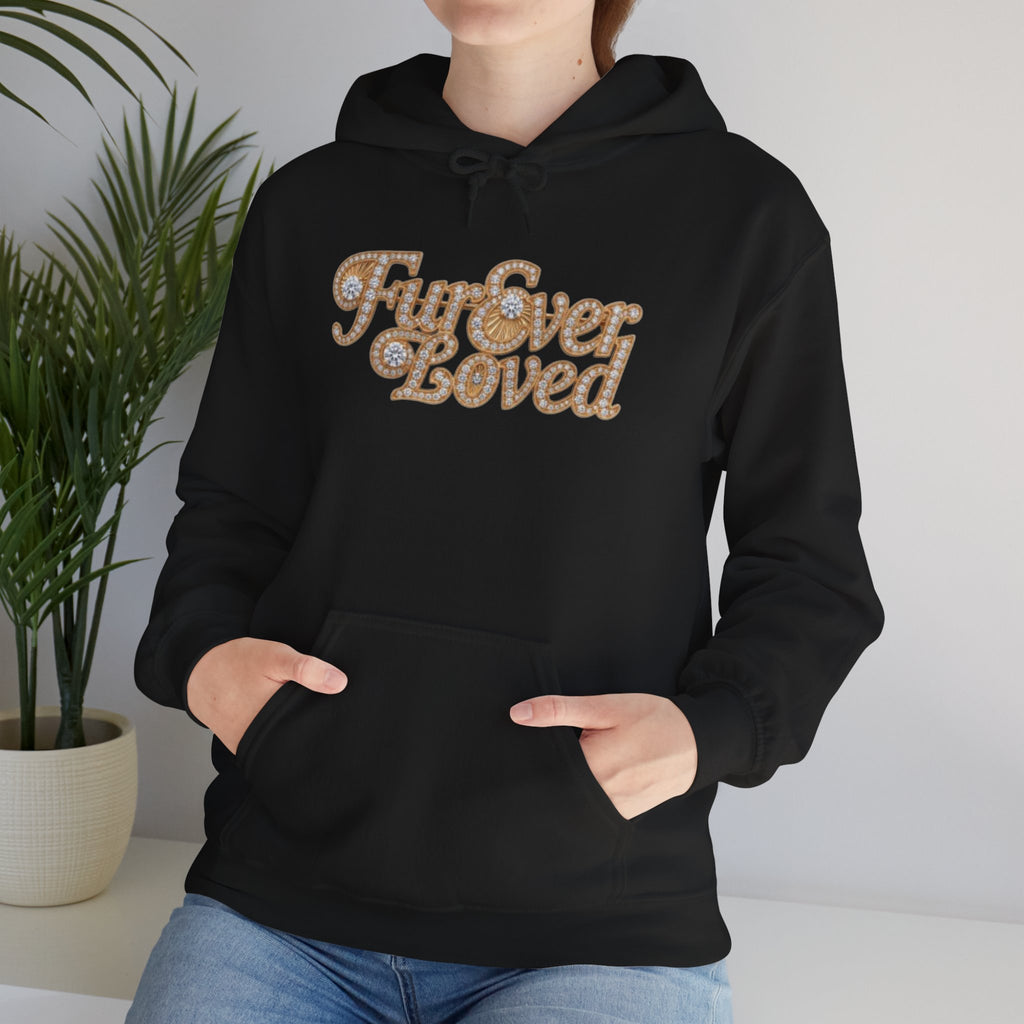 Fur Ever Loved Hoodie — Retro Glitter Script Pullover | FurEverLoved
