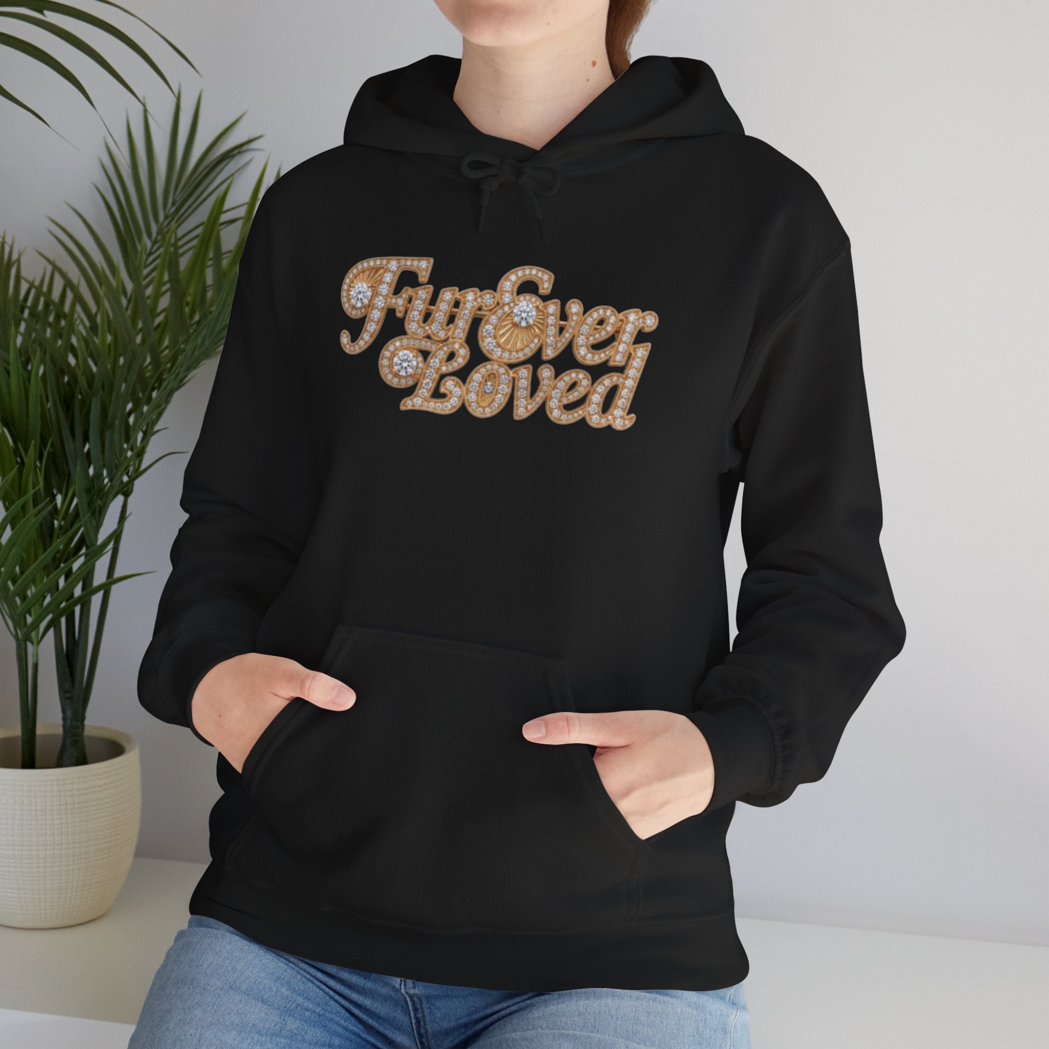 Fur Ever Loved Hoodie — Retro Glitter Script Pullover | FurEverLoved