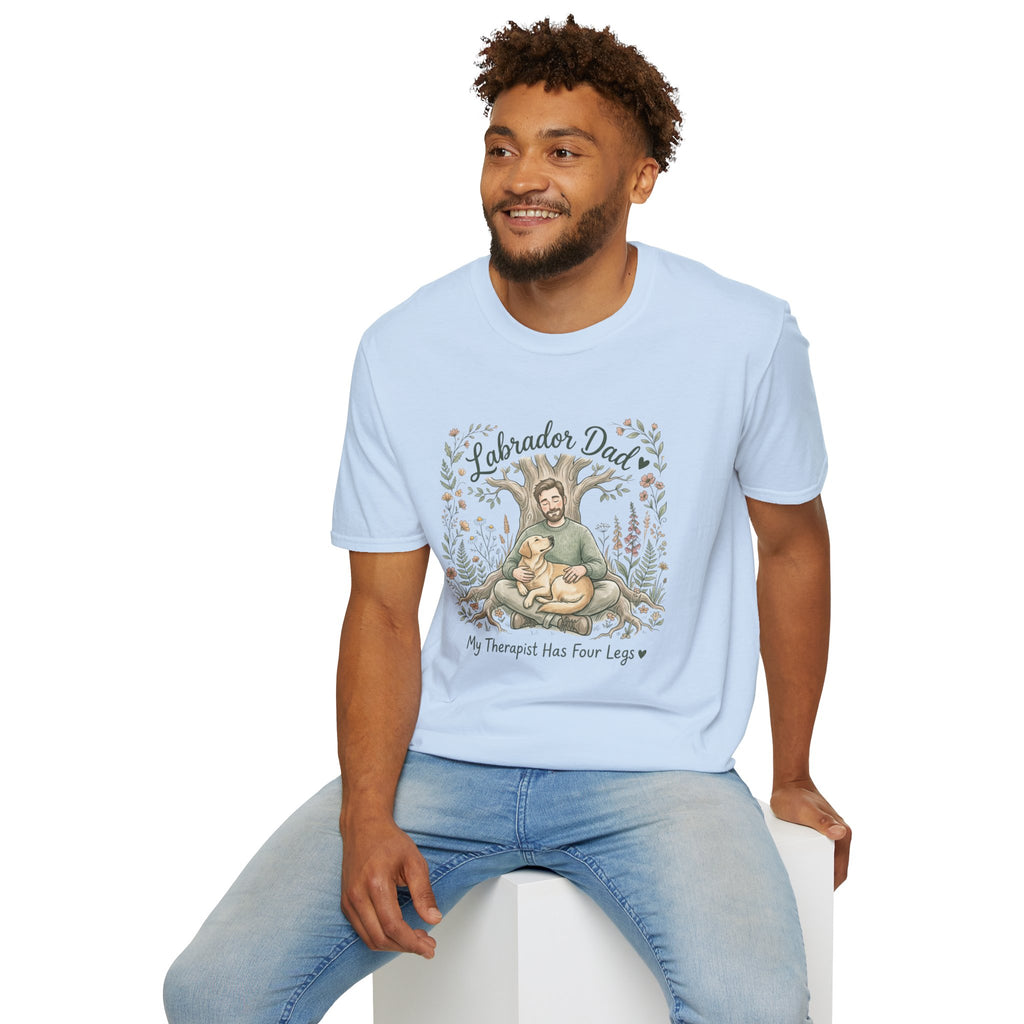 Labrador Dad T-Shirt — My Therapist Has Four Legs | Cottagecore Botanical Lab Tee