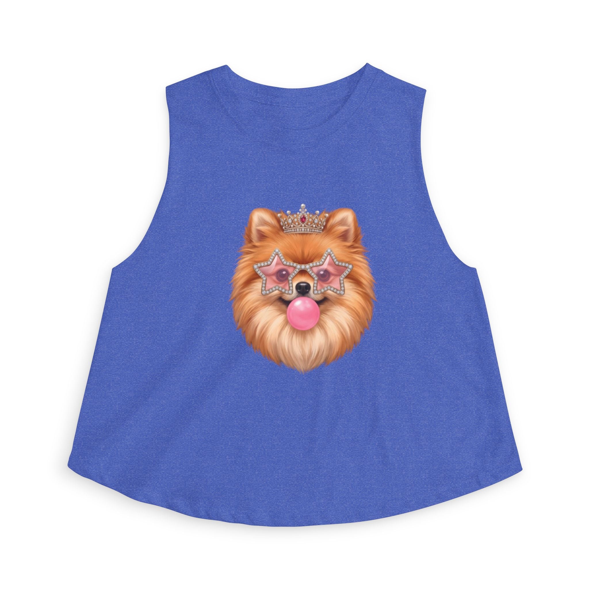 Sassy Pomeranian Crop Top — Bubblegum Pom Dog Mom Tank | FurEverLoved