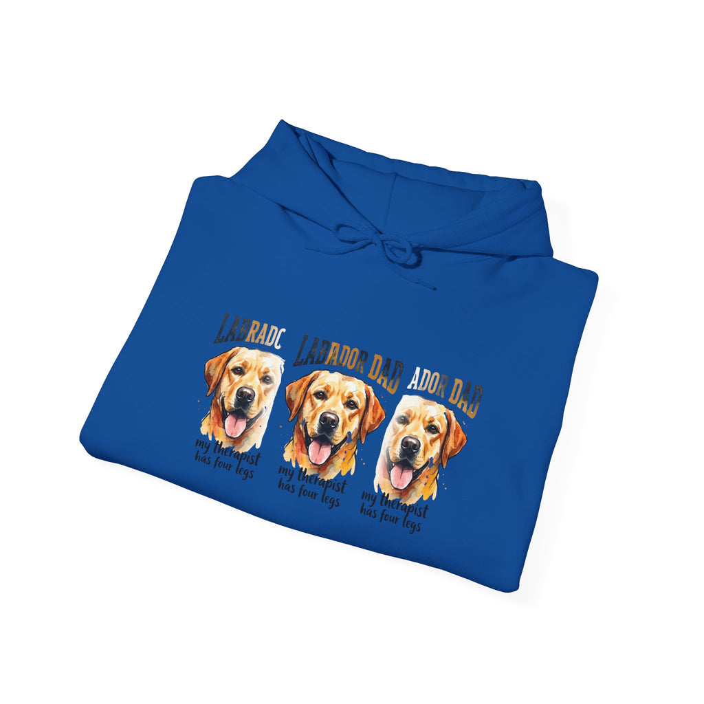 Labrador Dad Hoodie — Cute Yellow Lab Trio Pullover | Triple Lab Portrait Sweatshirt | FurEverLoved