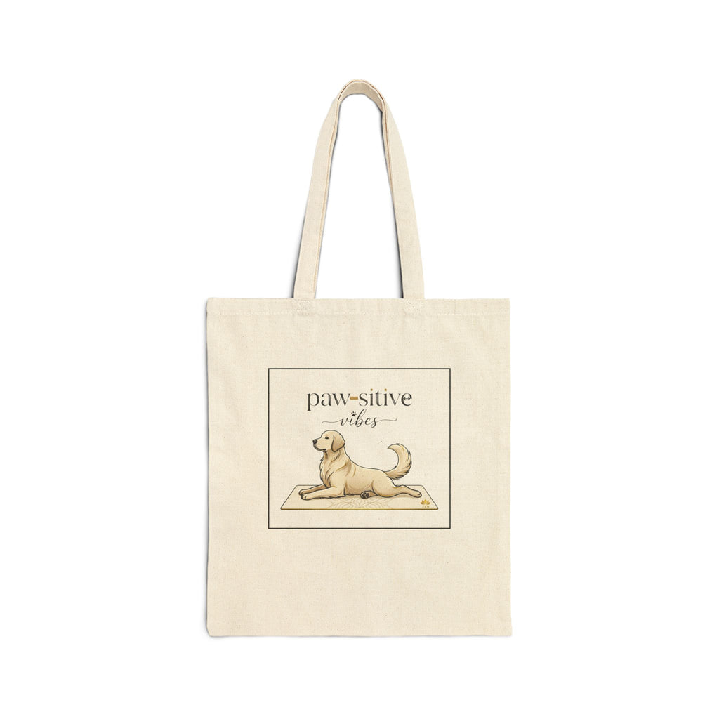 Pawsitive Vibes Canvas Tote Bag — Dog Mom Eco Shopper | FurEverLoved