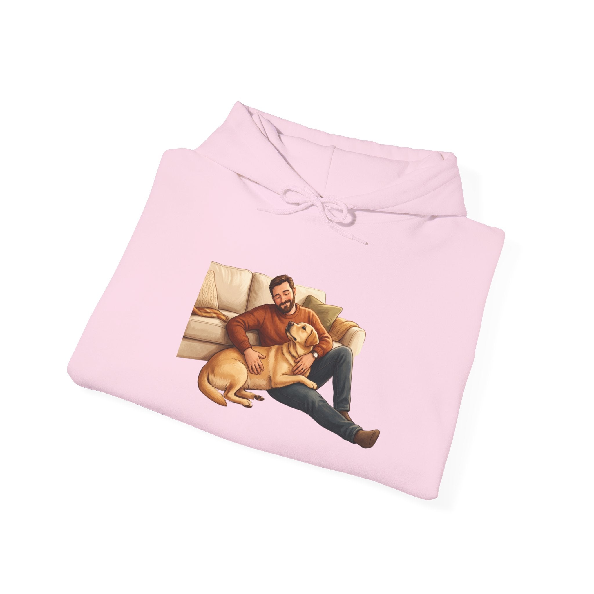 Dog Dad Hoodie — Man & His Lab Couch Cuddles | Cozy Labrador Dad Sweatshirt | FurEverLoved