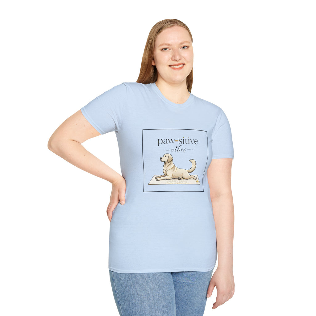 Pawsitive Vibes Dog Yoga T-Shirt — Funny Dog Mom Tee | FurEverLoved