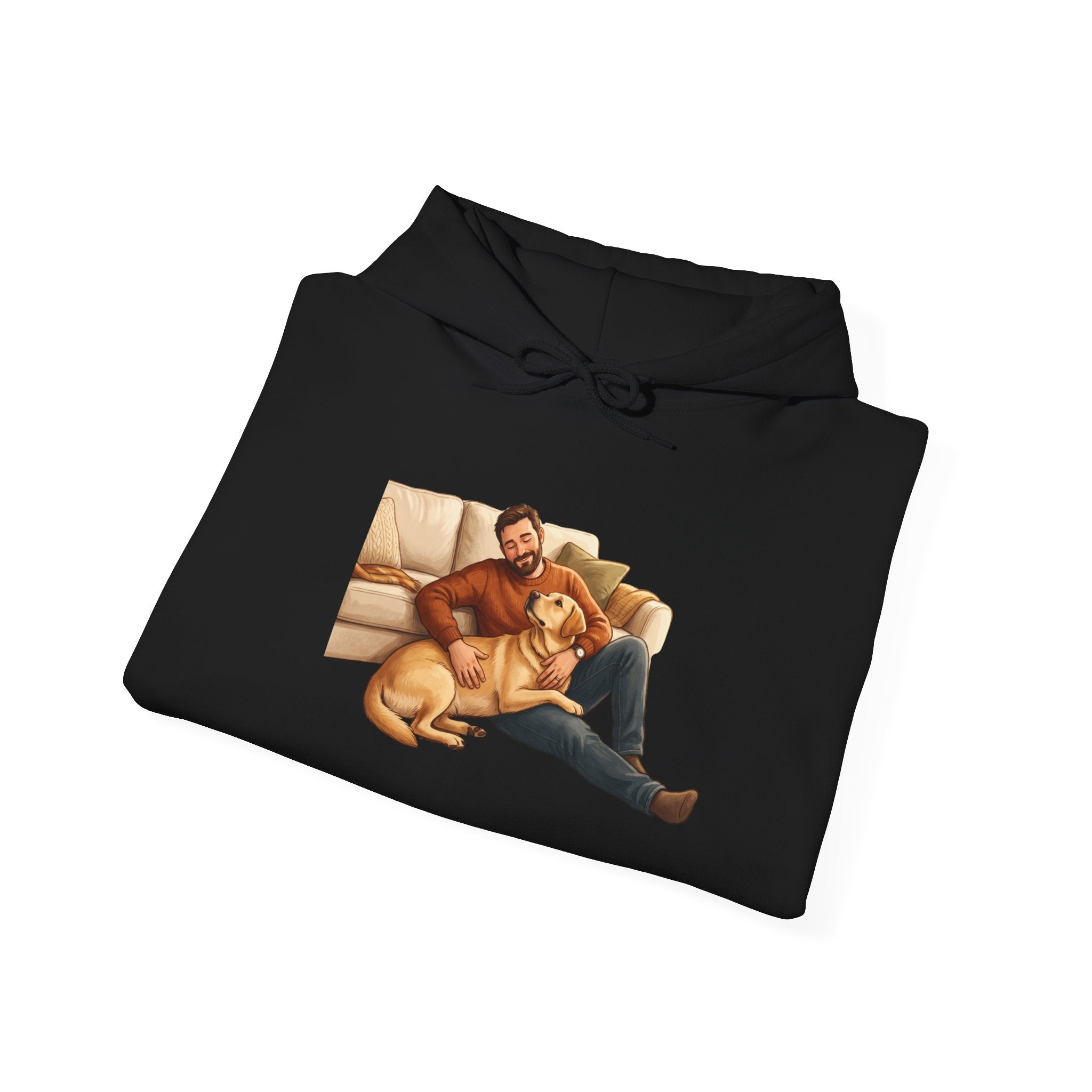 Dog Dad Hoodie — Man & His Lab Couch Cuddles | Cozy Labrador Dad Sweatshirt | FurEverLoved