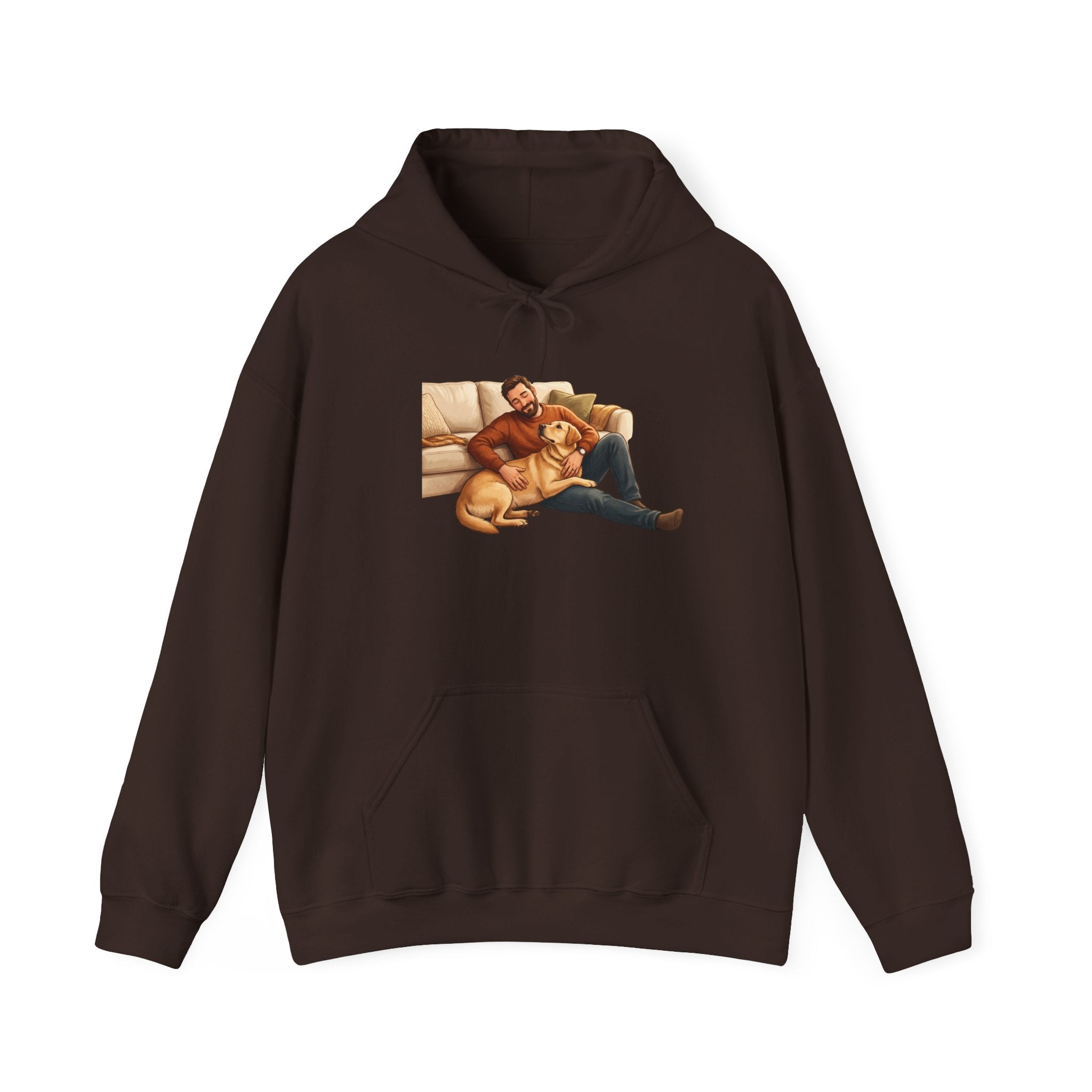 Dog Dad Hoodie — Man & His Lab Couch Cuddles | Cozy Labrador Dad Sweatshirt | FurEverLoved