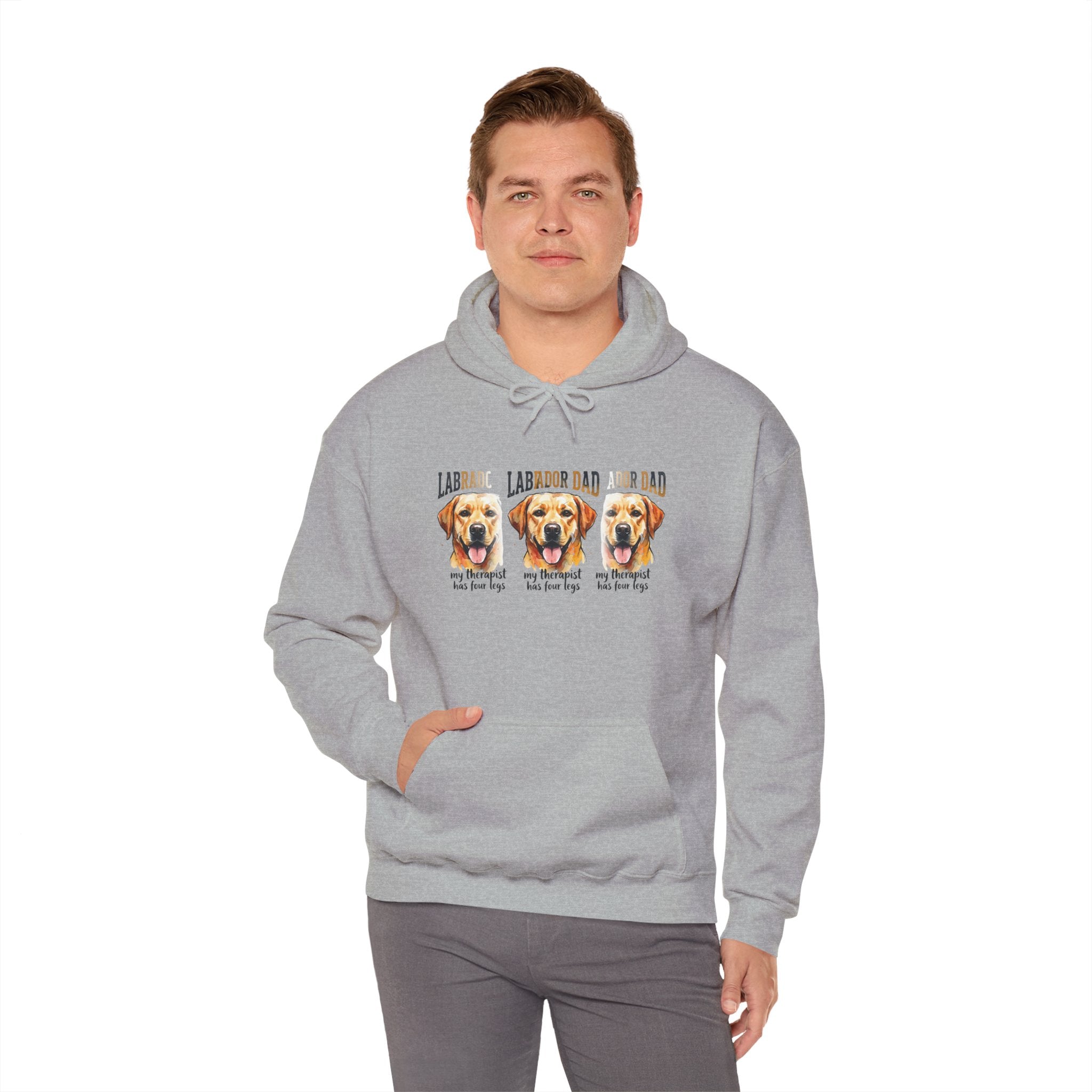 Labrador Dad Hoodie — Cute Yellow Lab Trio Pullover | Triple Lab Portrait Sweatshirt | FurEverLoved