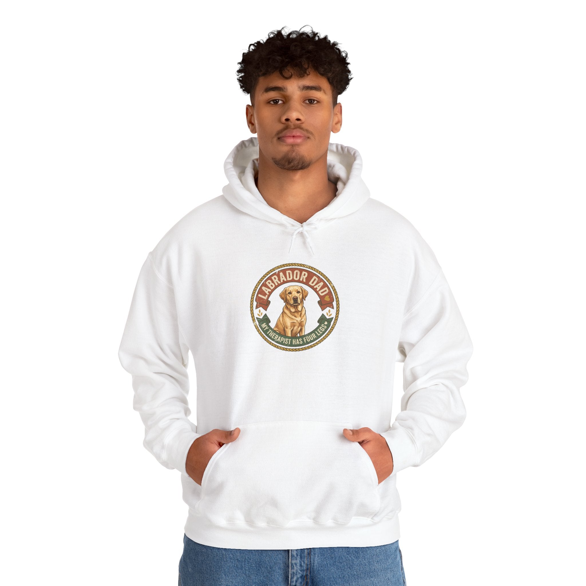 Labrador Dad Hoodie — My Therapist Has Four Legs | Vintage Badge Lab Dad Sweatshirt | FurEverLoved