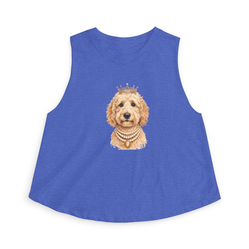 Royal Goldendoodle Crop Tank Top | Doodle Dog Cropped Racerback | FureverLoved | Goldendoodle Mom Gift | Cute Dog Lover Crop Top