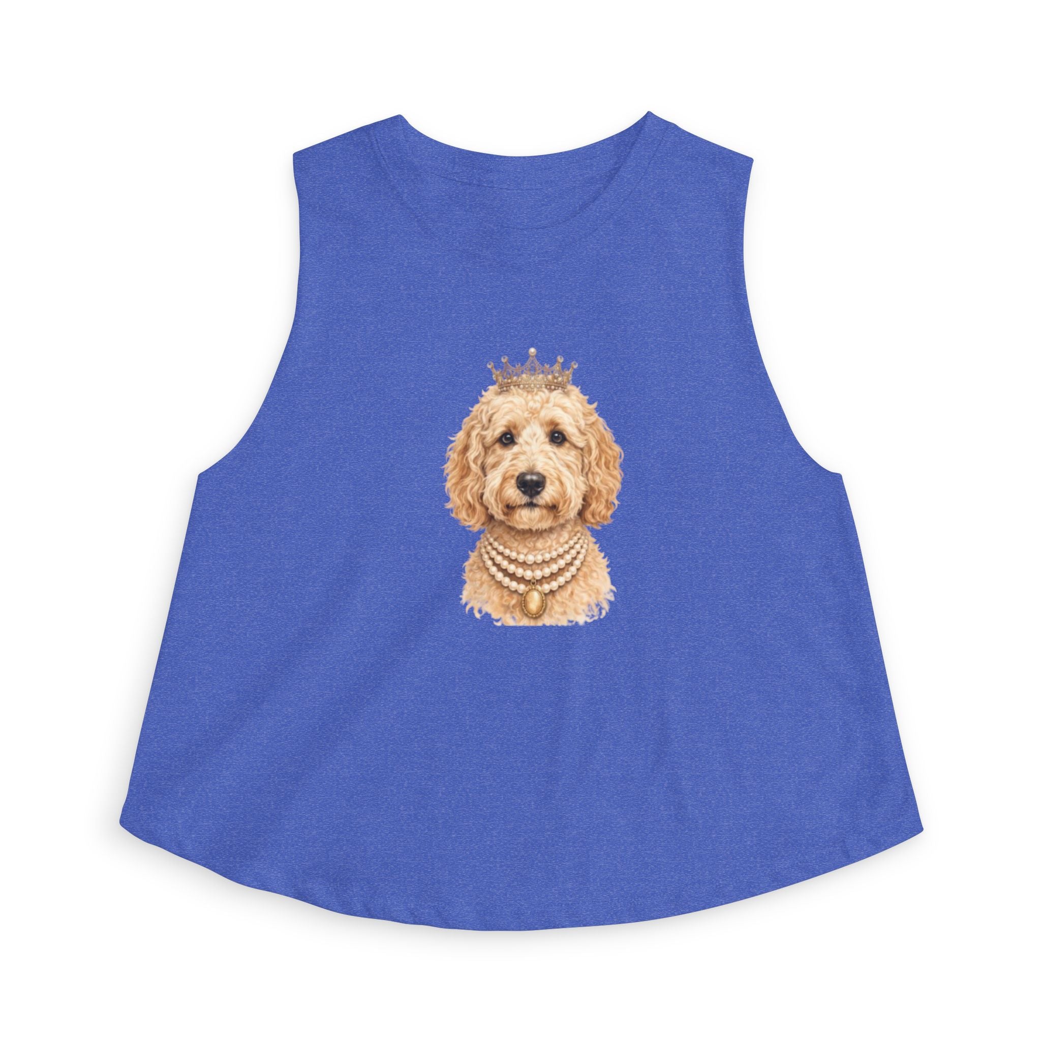 Royal Goldendoodle Crop Tank Top | Doodle Dog Cropped Racerback | FureverLoved | Goldendoodle Mom Gift | Cute Dog Lover Crop Top