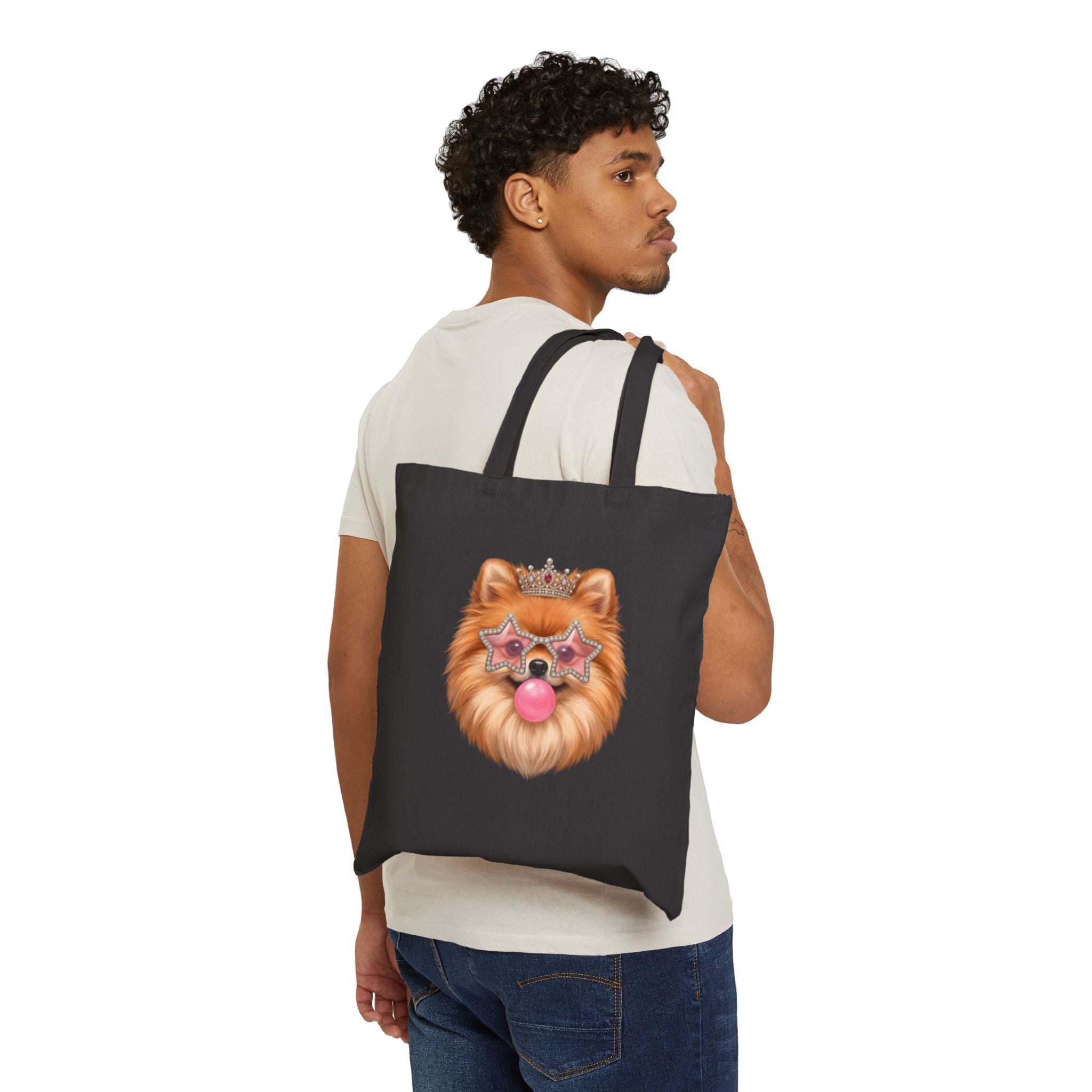 Sassy Pomeranian Tote Bag — Bubblegum Pom Dog Mom Canvas Bag | FurEverLoved
