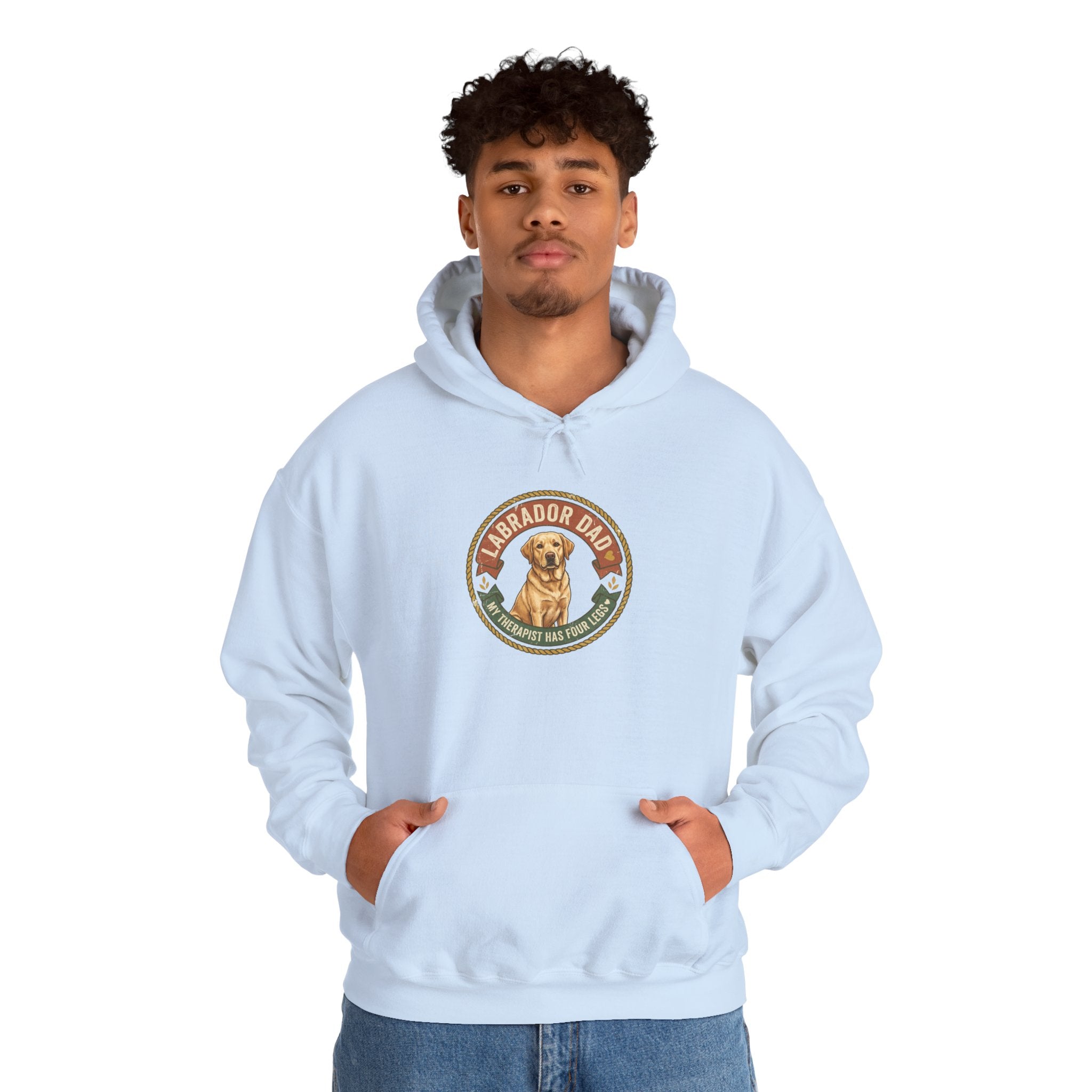 Labrador Dad Hoodie — My Therapist Has Four Legs | Vintage Badge Lab Dad Sweatshirt | FurEverLoved