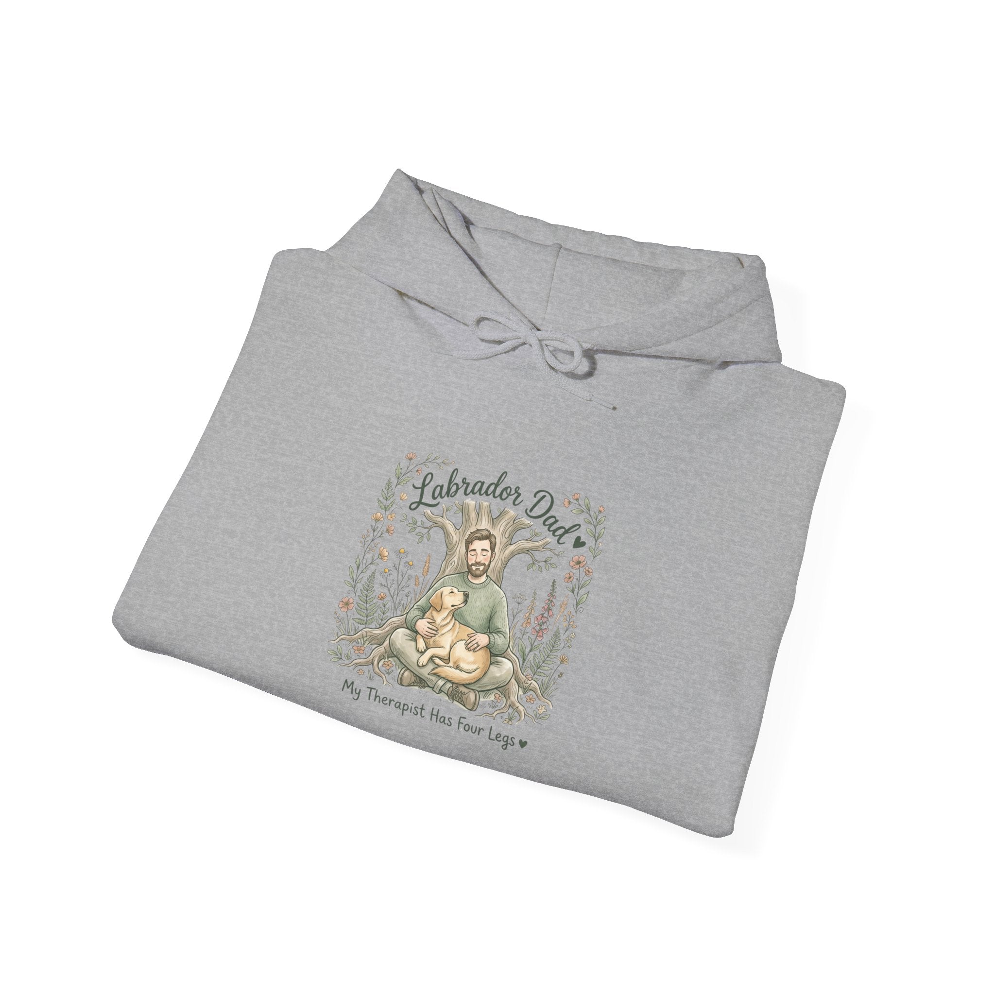 Labrador Dad Hoodie — My Therapist Has Four Legs | Botanical Floral Lab Dad Sweatshirt | FurEverLoved