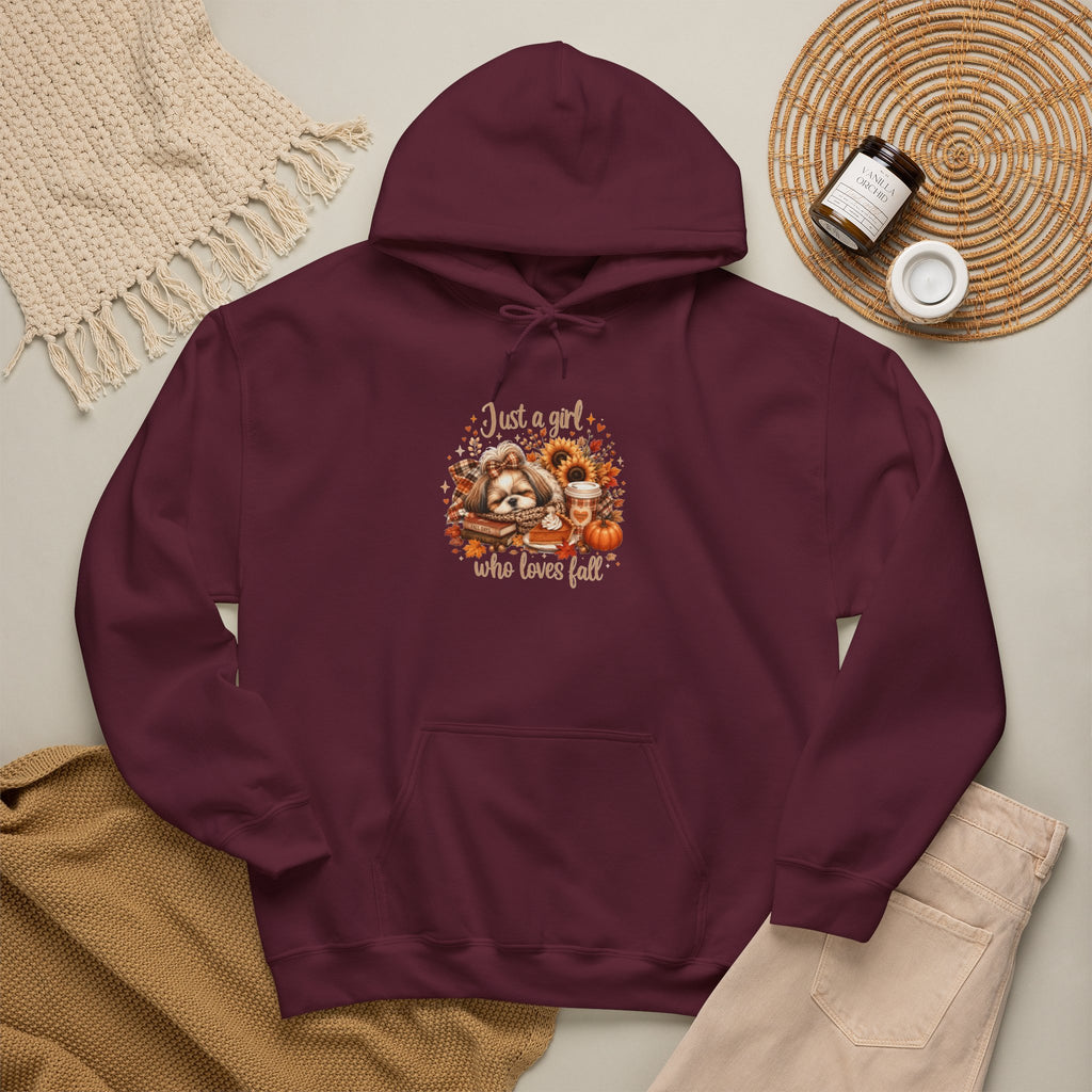 Shih Tzu Mom Gift Hoodie — Just a Girl Who Loves Fall Cozy Pullover | FurEverLoved