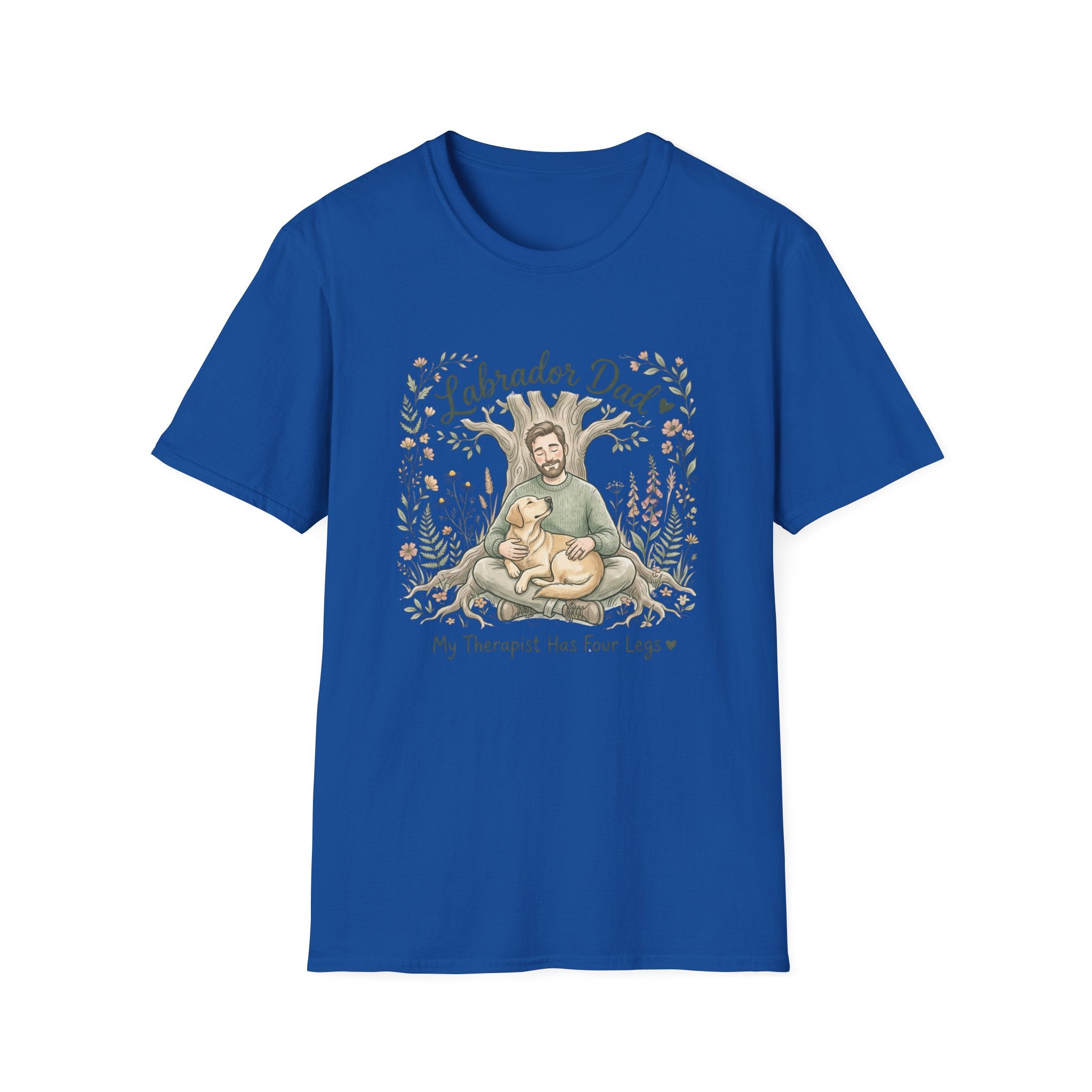 Labrador Dad T-Shirt — My Therapist Has Four Legs | Cottagecore Botanical Lab Tee