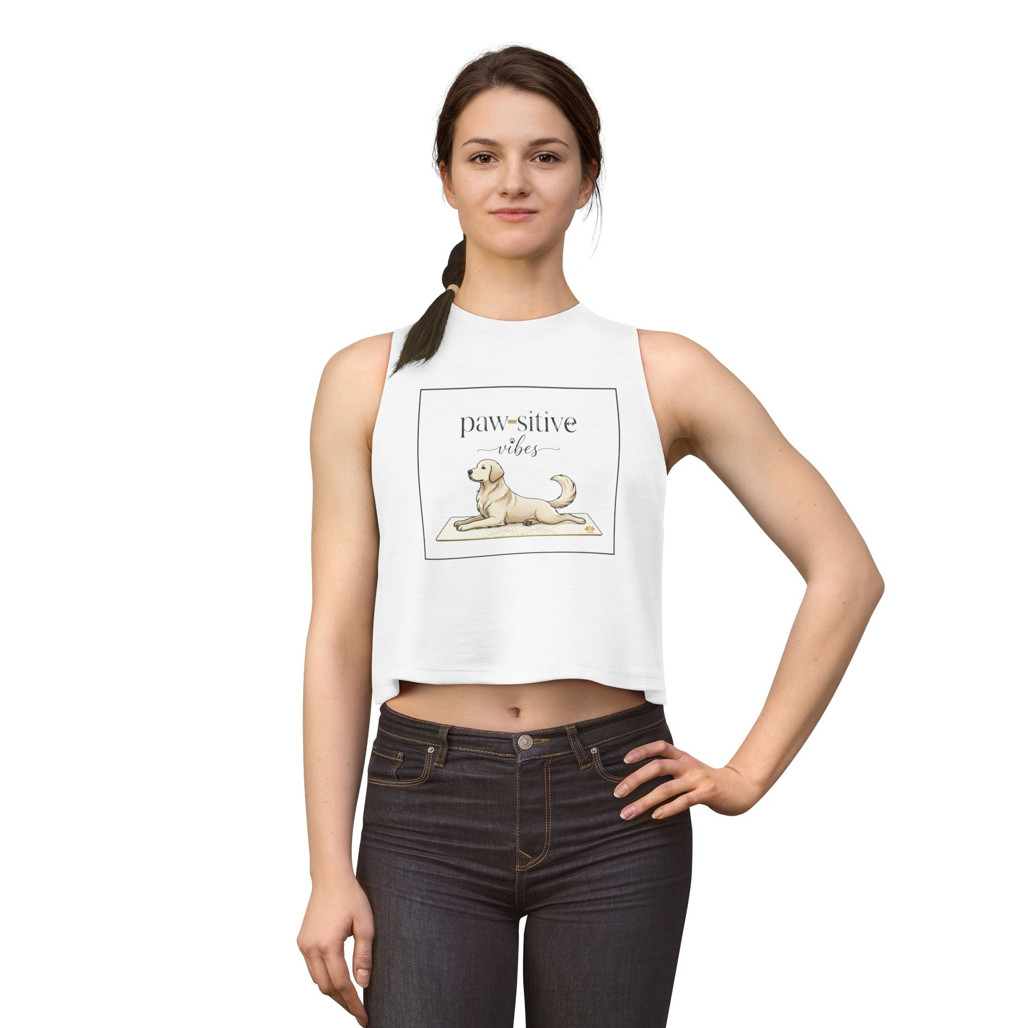 Pawsitive Vibes Crop Top — Dog Mom Golden Retriever Tank | FurEverLoved