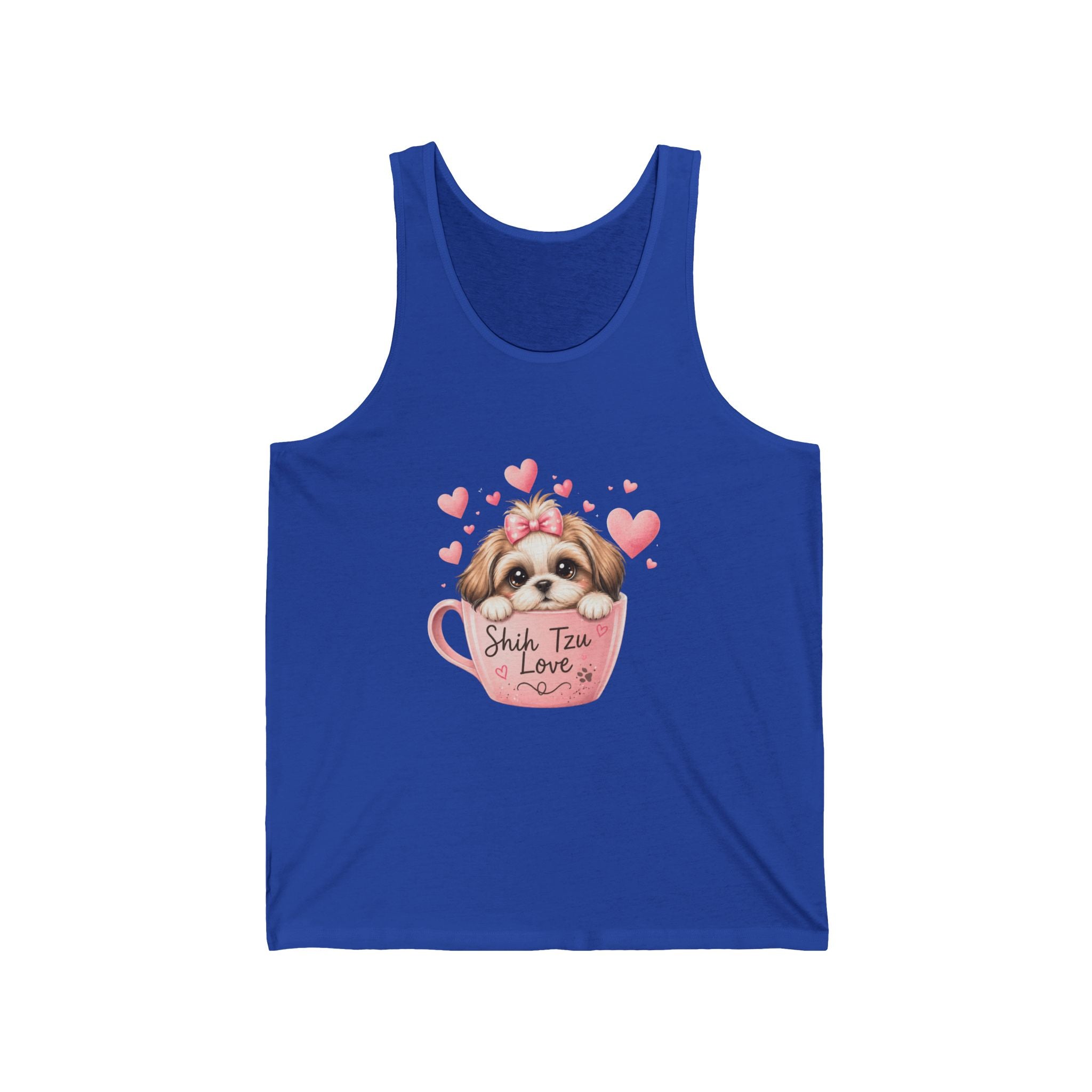 Shih Tzu Love Tank Top — Kawaii Coquette Dog Mom Sleeveless Shirt | FurEverLoved