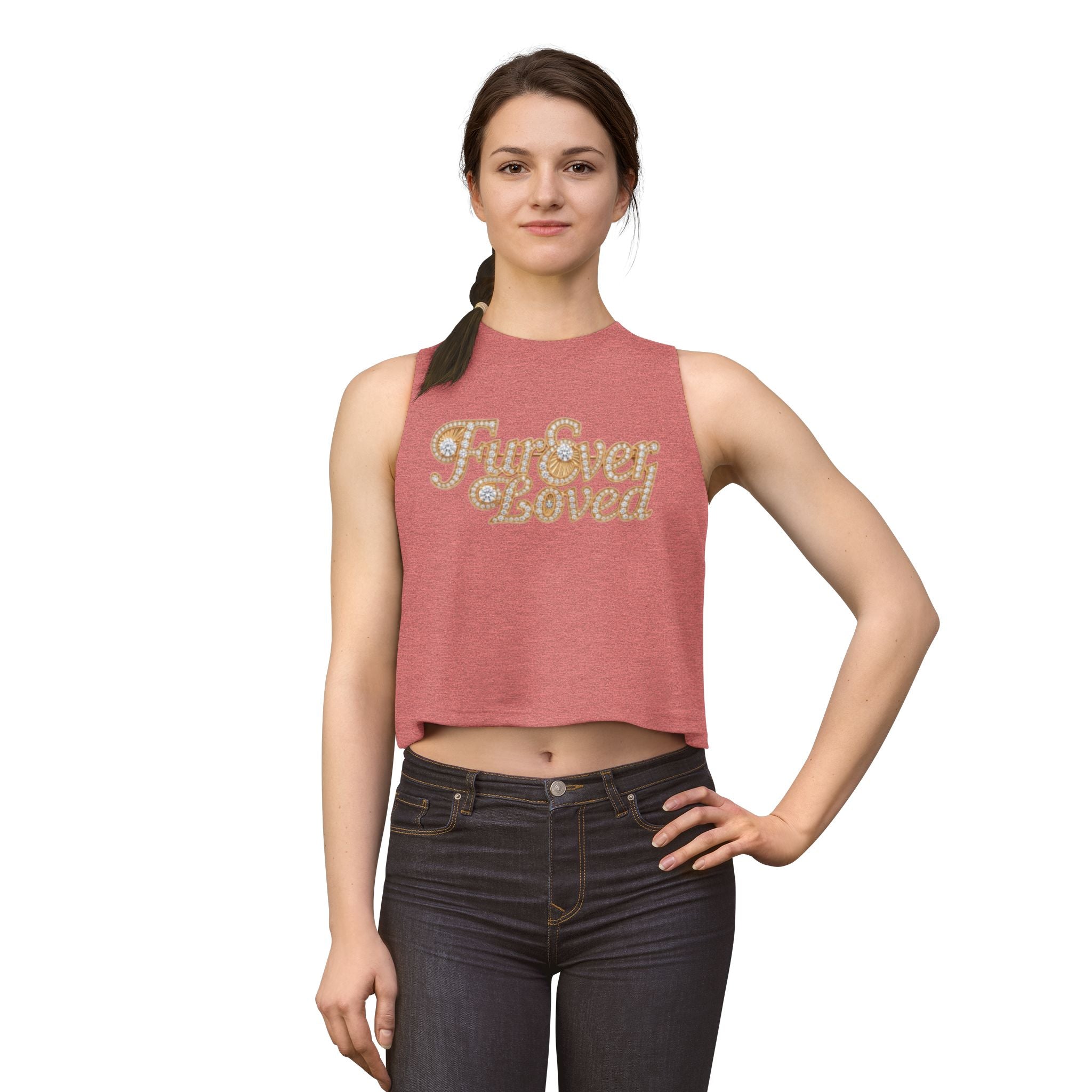 Fur Ever Loved Crop Top — Retro Script Graphic Women's Tank | FurEverLoved