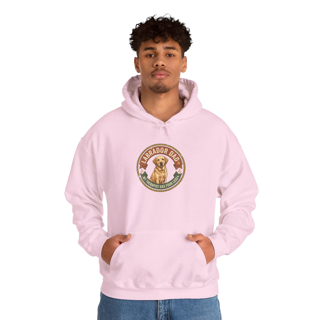 Labrador Dad Hoodie — My Therapist Has Four Legs | Vintage Badge Lab Dad Sweatshirt | FurEverLoved