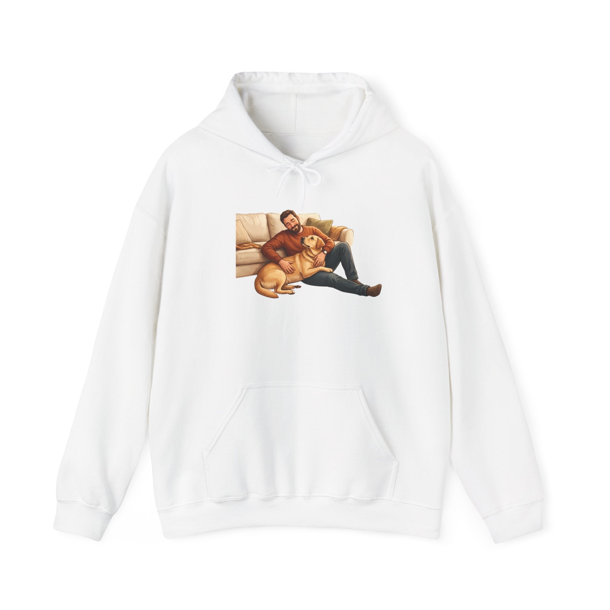 Dog Dad Hoodie — Man & His Lab Couch Cuddles | Cozy Labrador Dad Sweatshirt | FurEverLoved